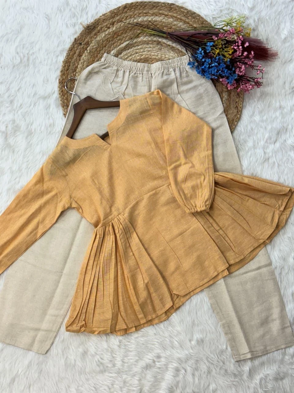 Linen Cotton Top Pant Set Code 9334