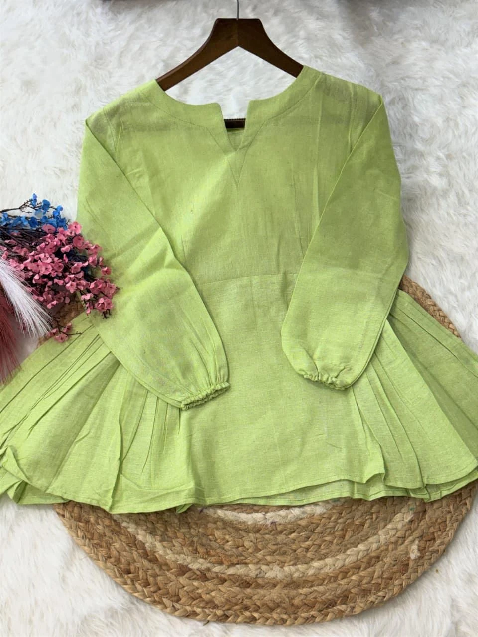 Linen Cotton Top Pant Set Code 9334