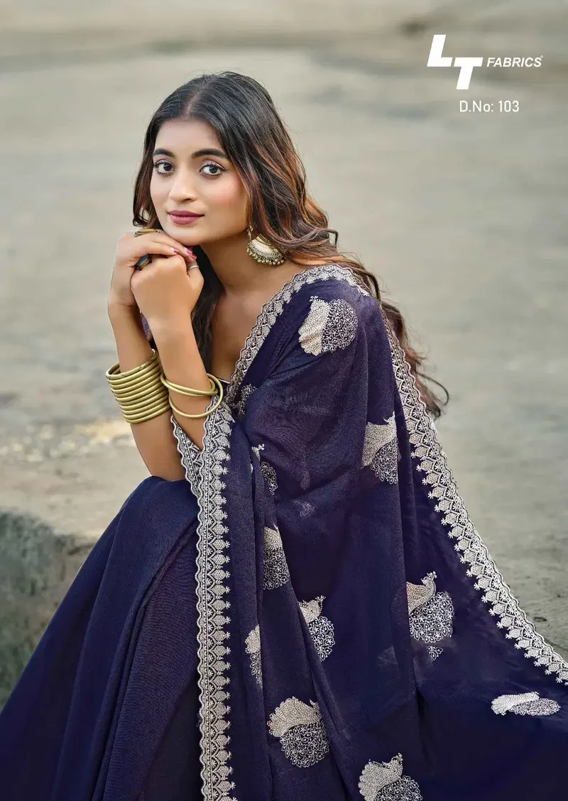 Lt Aayushi Vol 1 Pn Soft Silk with Swaroski Work Saree