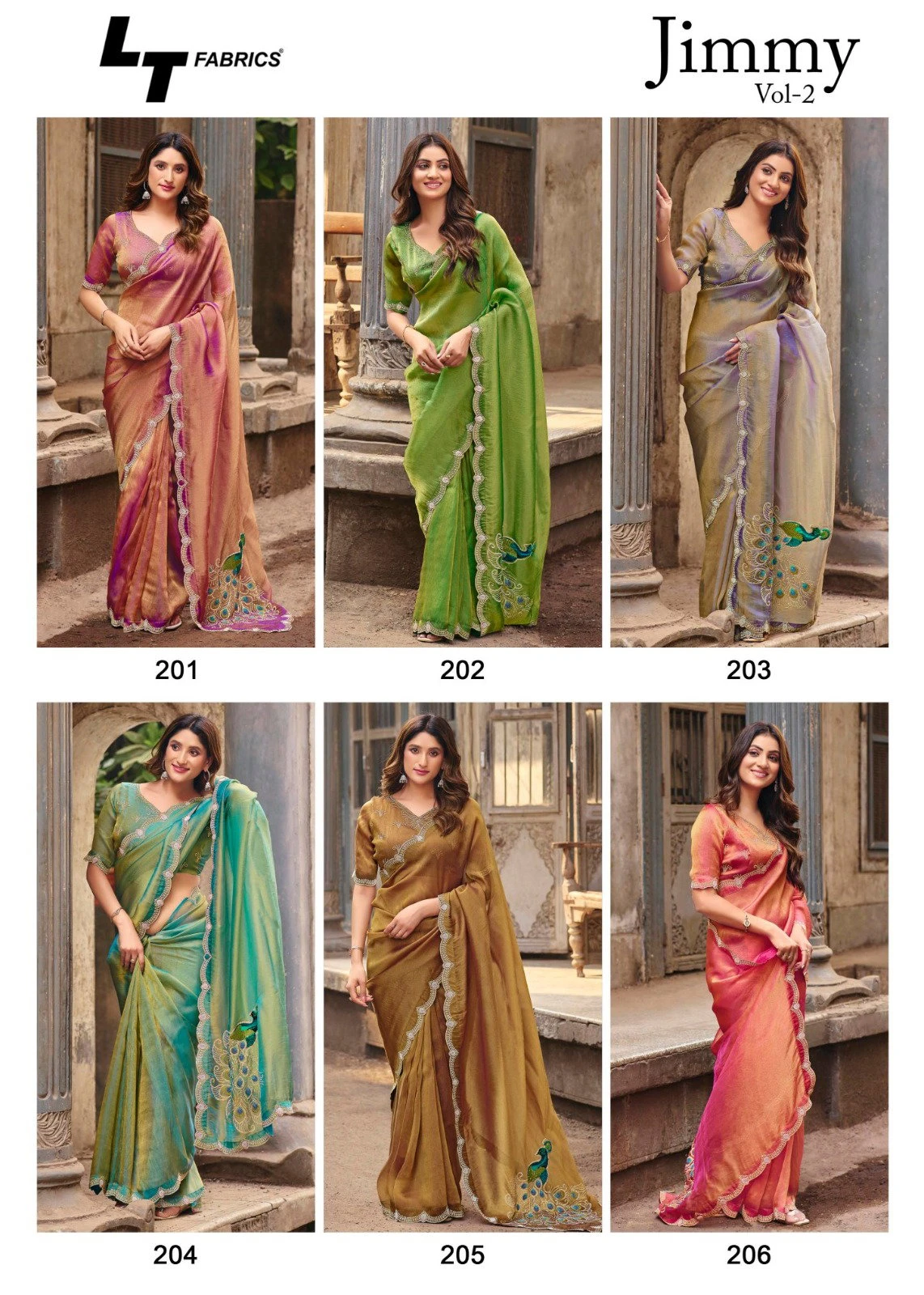 Lt Jimmy Vol 2 Pn Cloud Embroidered Saree Collection