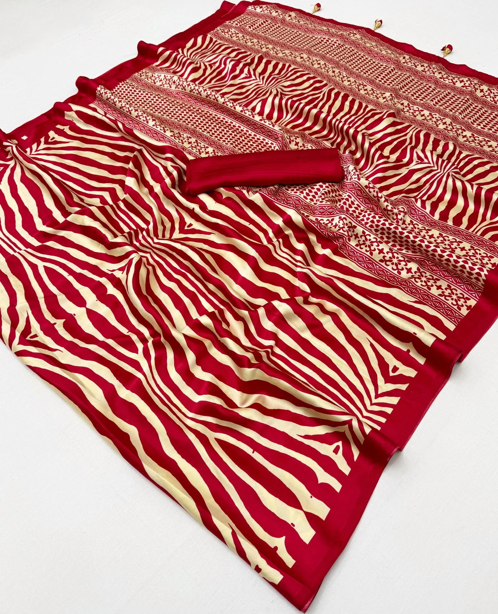 Lux Vol 37 Semi Modal Strip Design Saree Collection