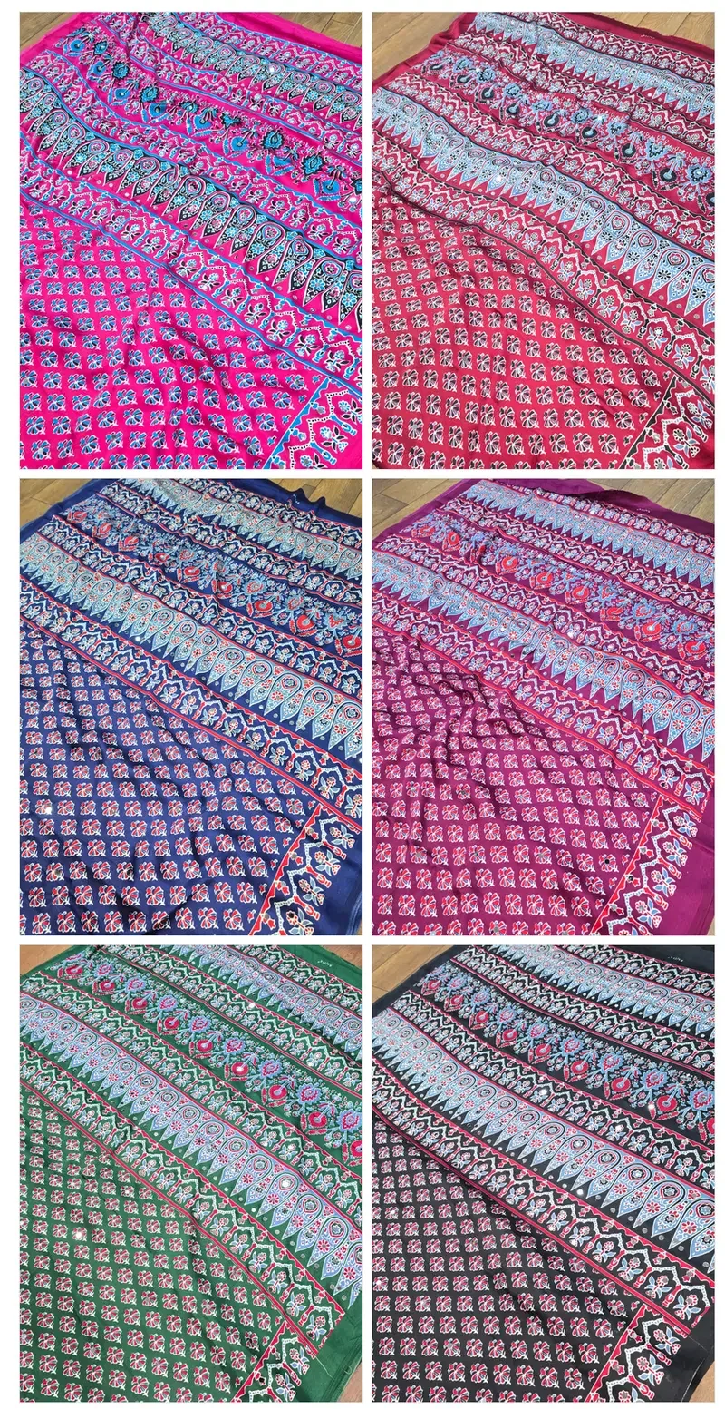 Lux Vol 39 Modal Satin Ajrakh Printed Saree Collection