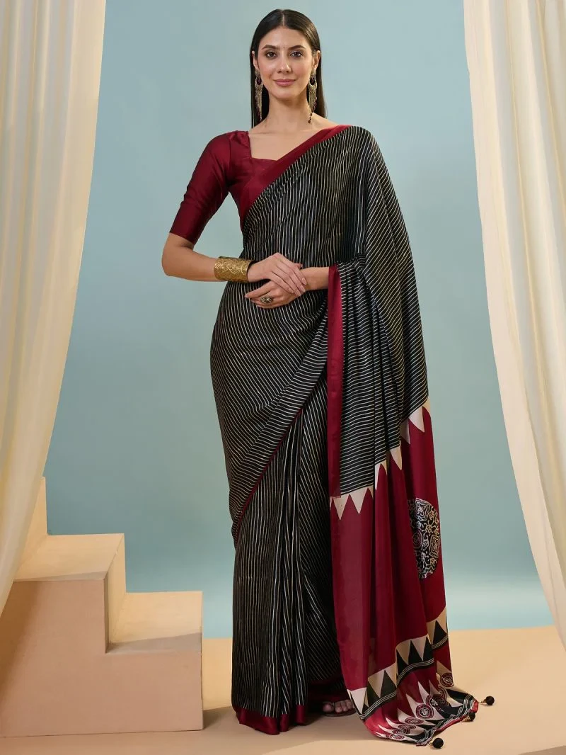 Lux Vol 42 Semi Modal Ajarkh Printed Saree Collection