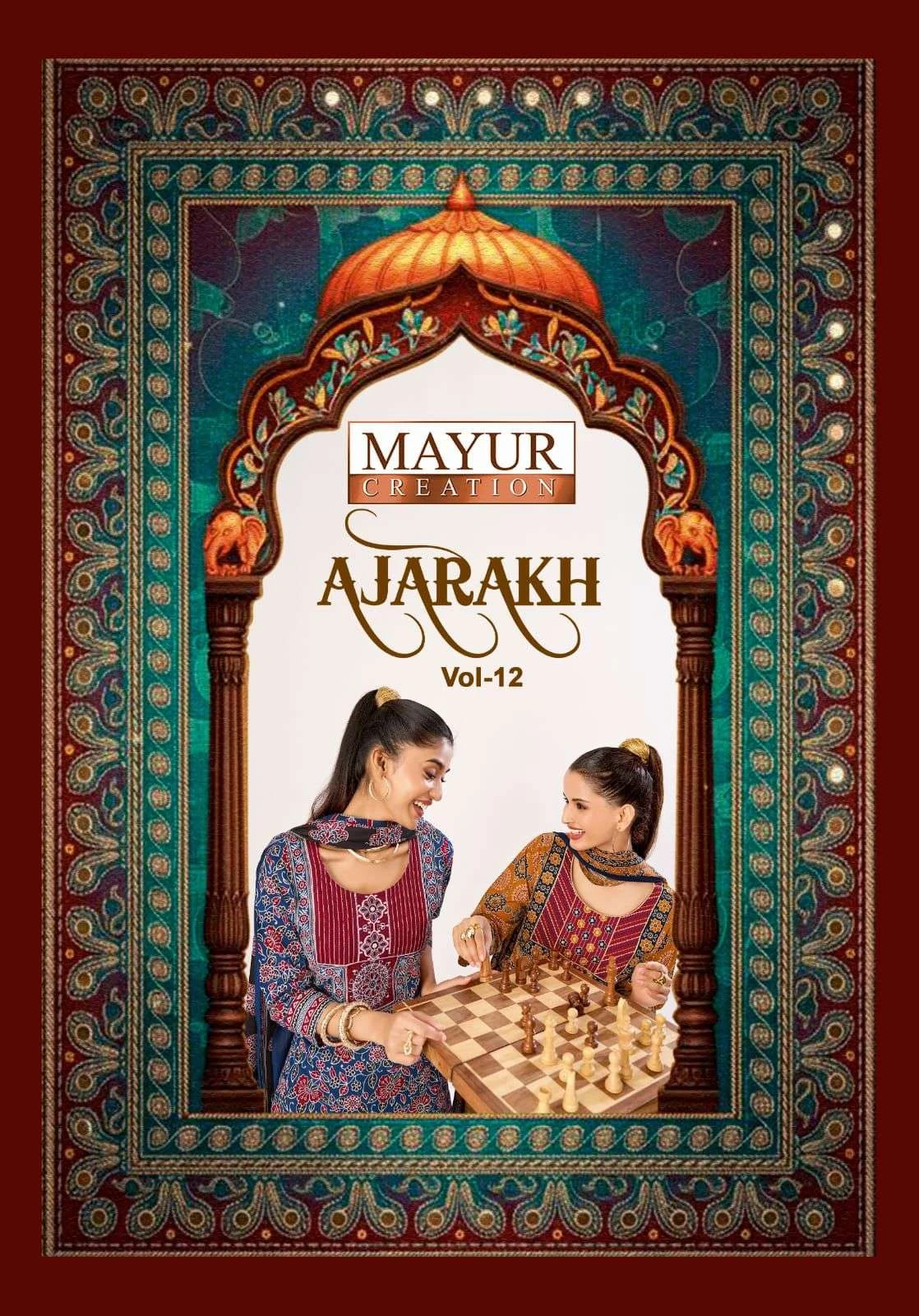 Mayur Creation Ajarakh Vol 12 Cotton Kurti Set