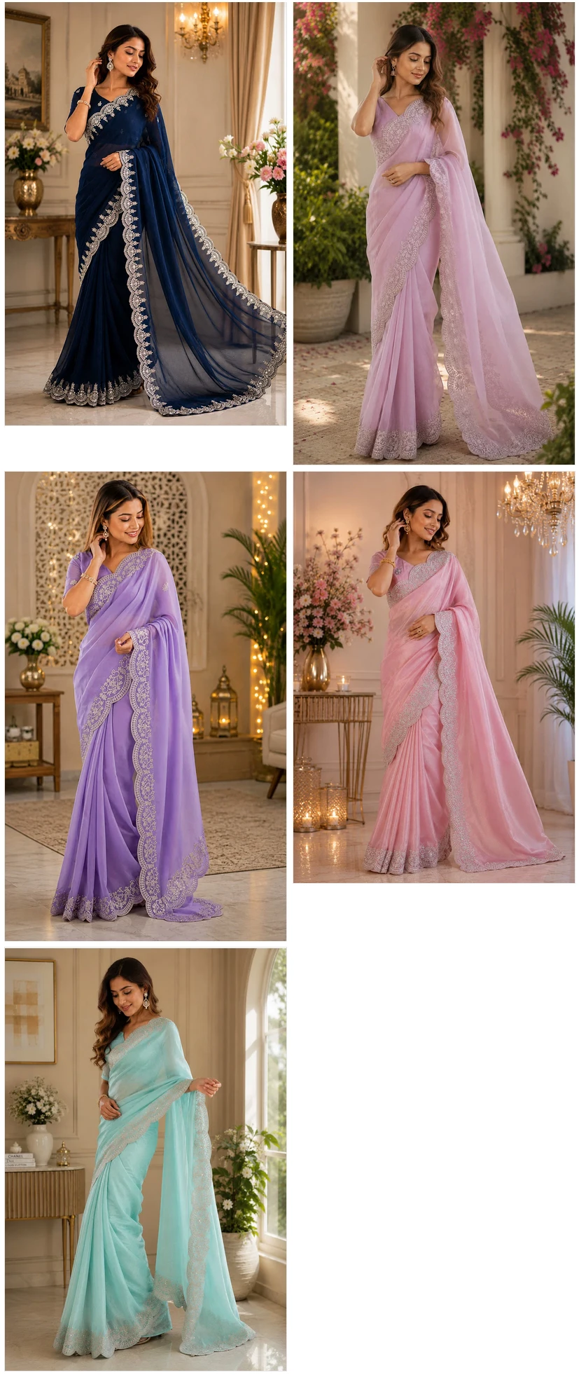 Meera 342 Shimmer Chiffon Embroidered Party Wear Saree Collection