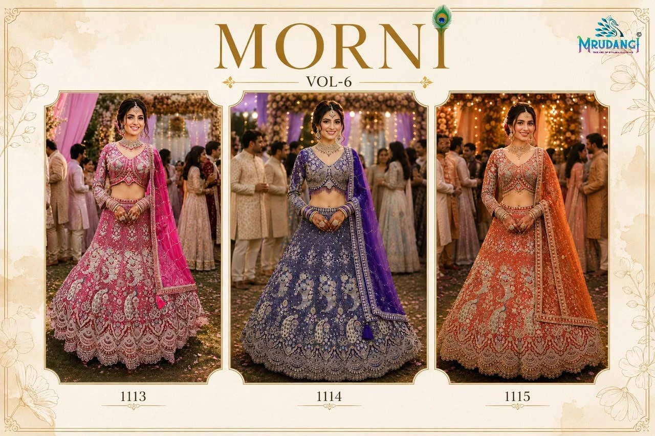MORNI Vol-6 Premium Resham Embroidered Net Lehenga Choli
