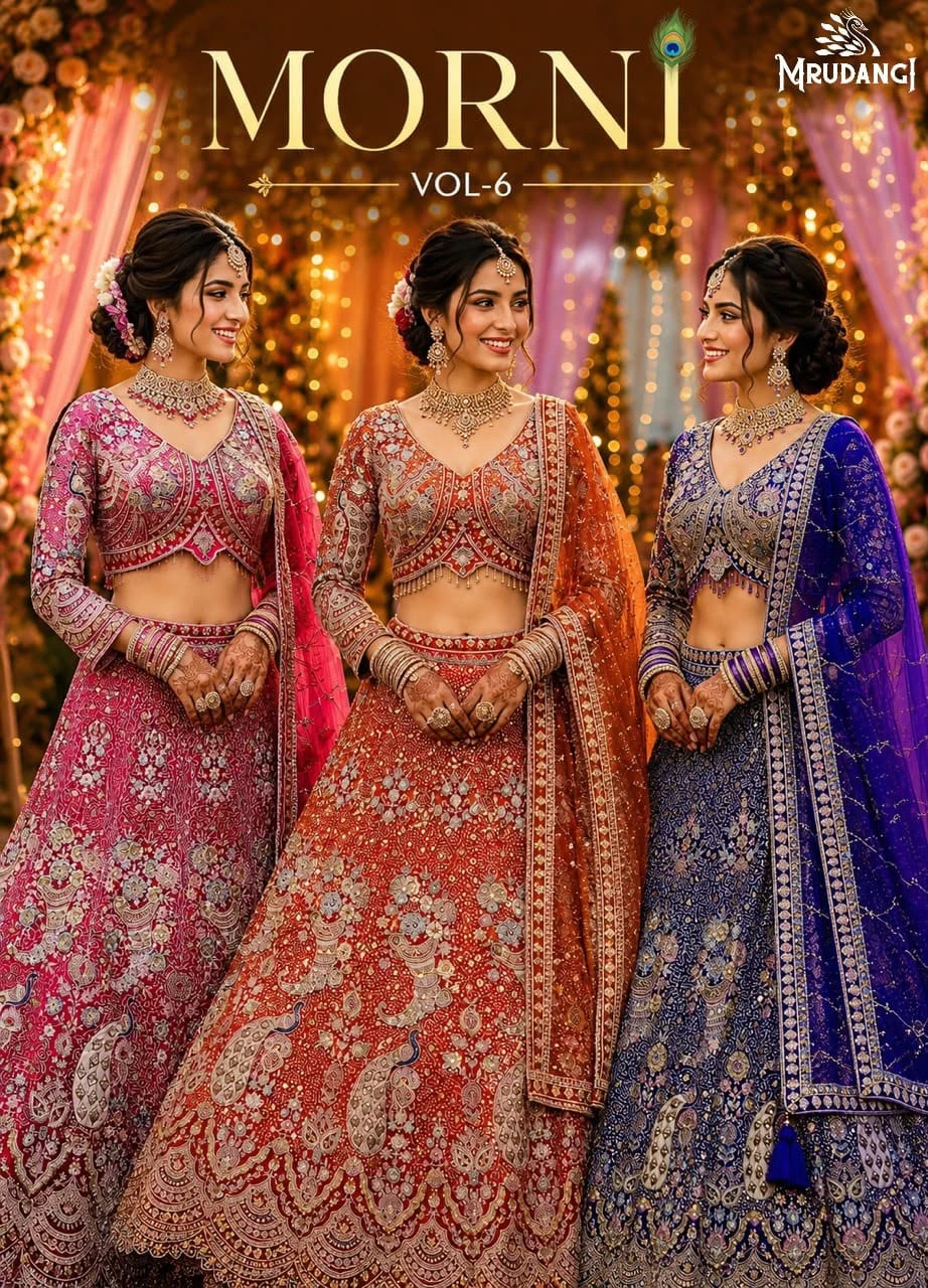 MORNI Vol-6 Premium Resham Embroidered Net Lehenga Choli