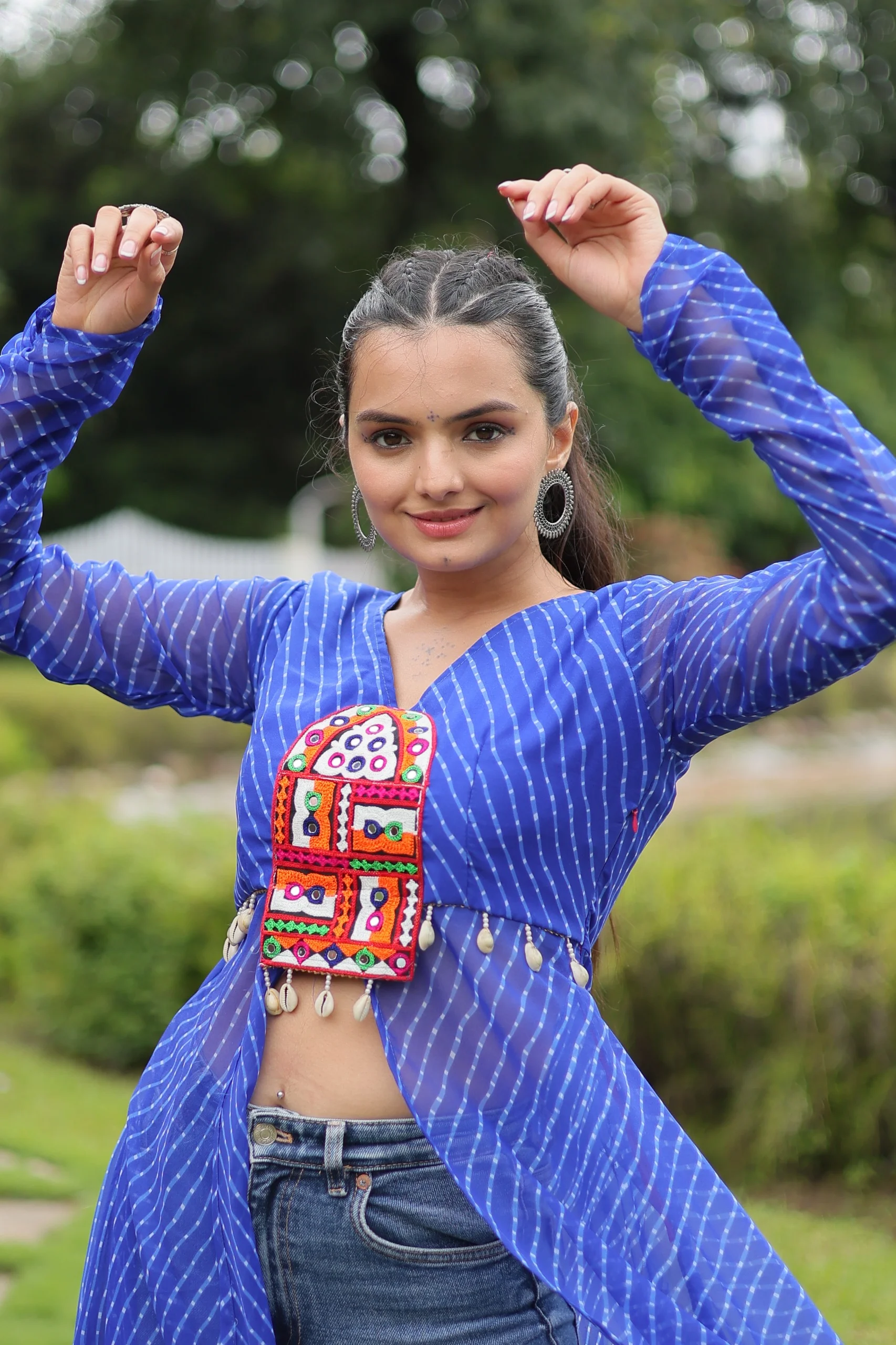 Navratri 2026 Leheriya Print Kutchi Patchwork Kurti