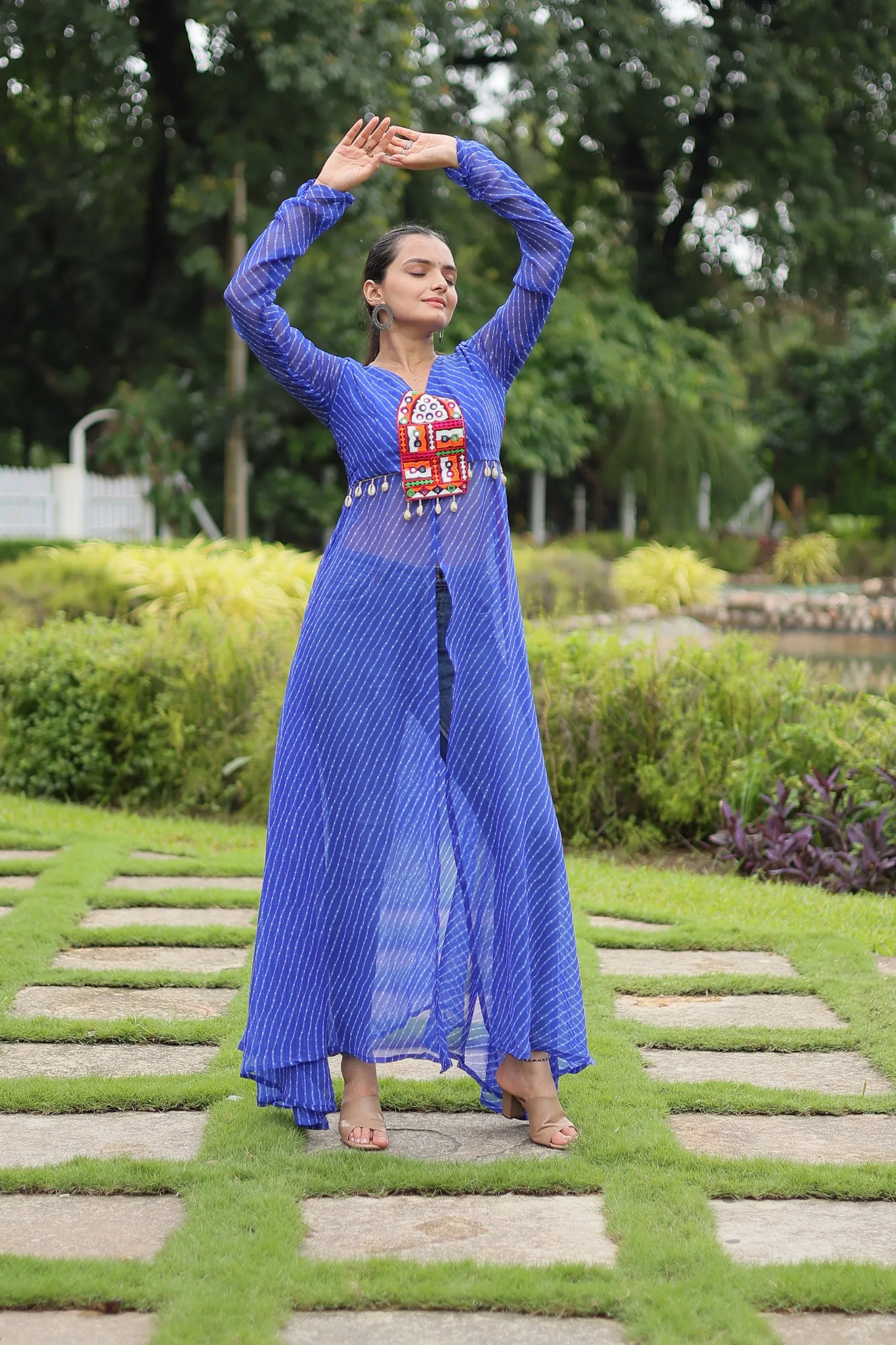 Navratri 2026 Leheriya Print Kutchi Patchwork Kurti