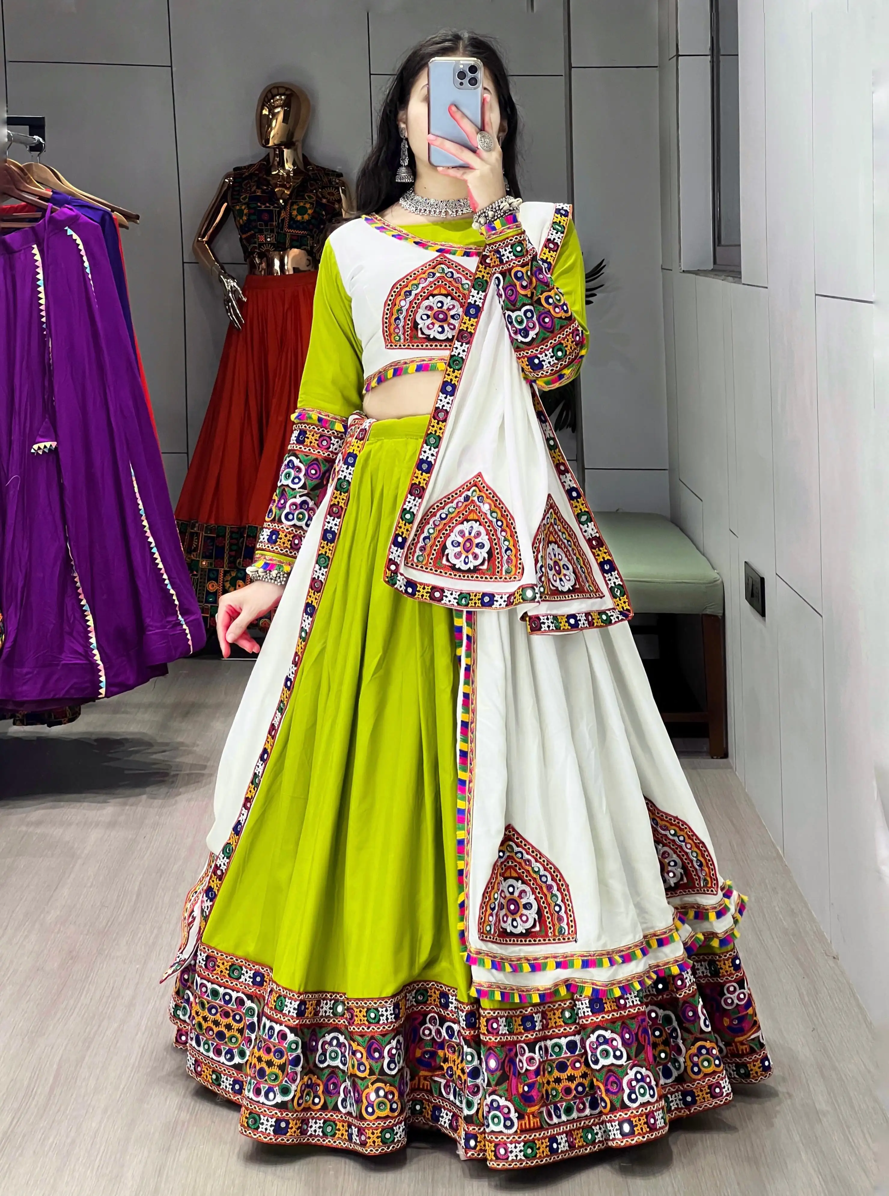 Navratri Collection 2026 Pure Rayon Cotton Lehenga Set
