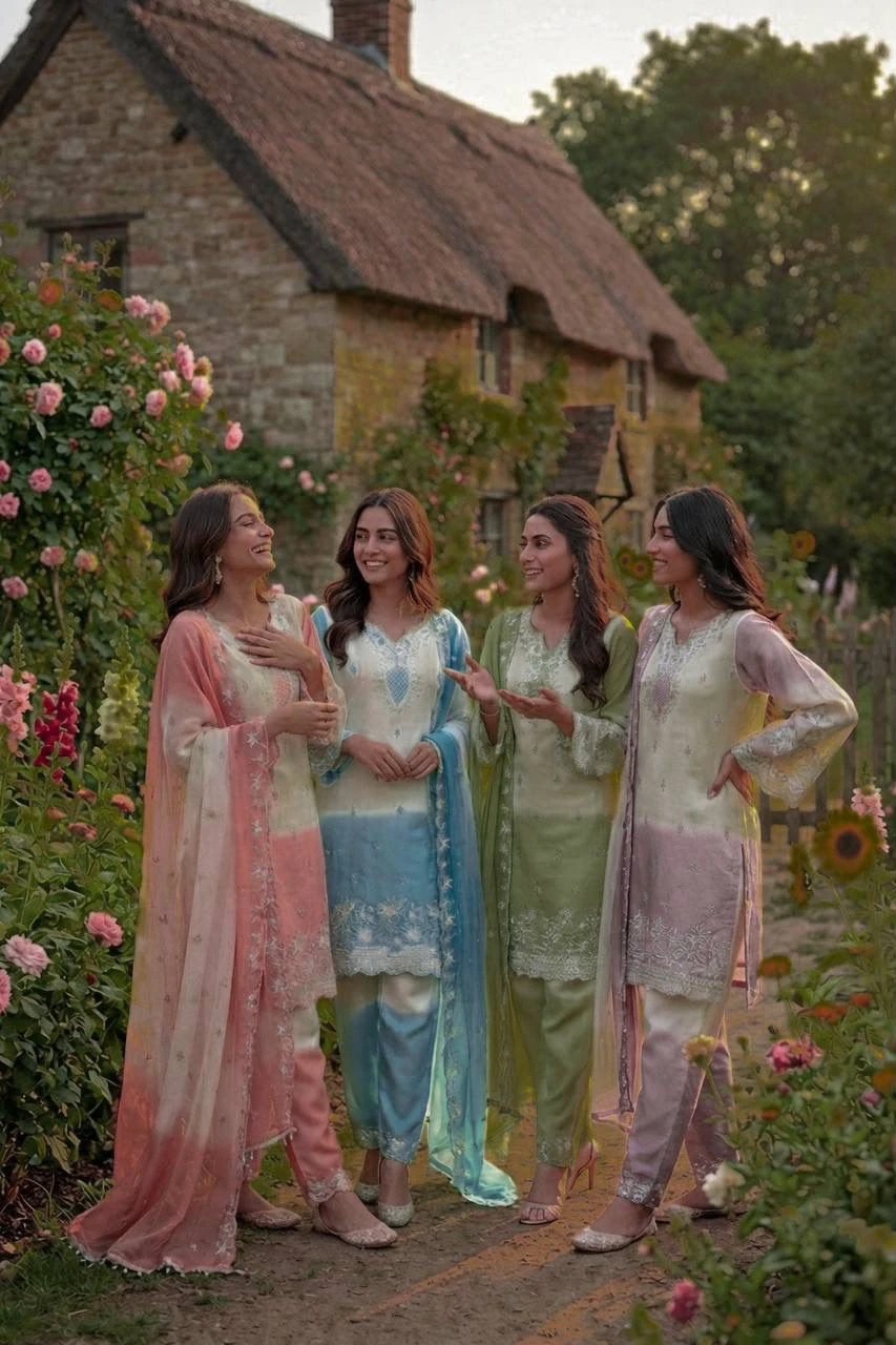 Pakistani Ready To Wear GMY Silk Embroidered Suit Set