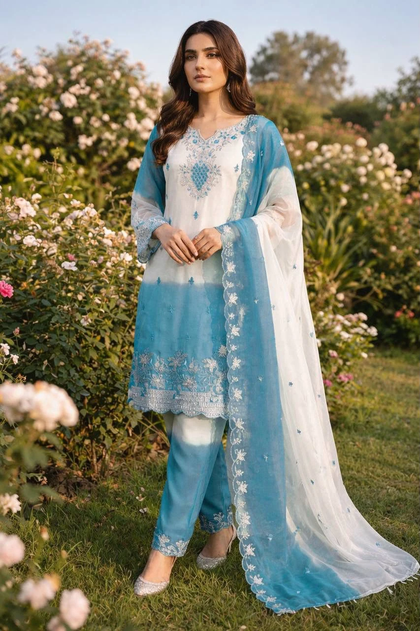 Pakistani Ready To Wear GMY Silk Embroidered Suit Set