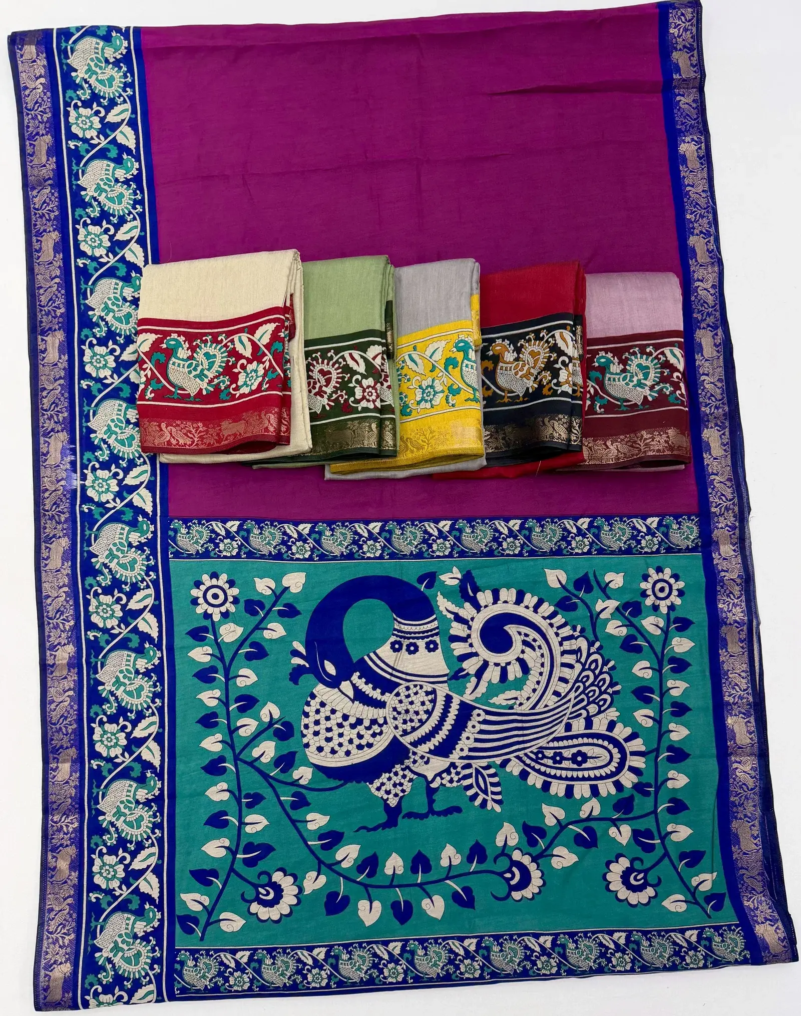 Peacock P 4001 to 4006 Pv Cotton Saree Collection