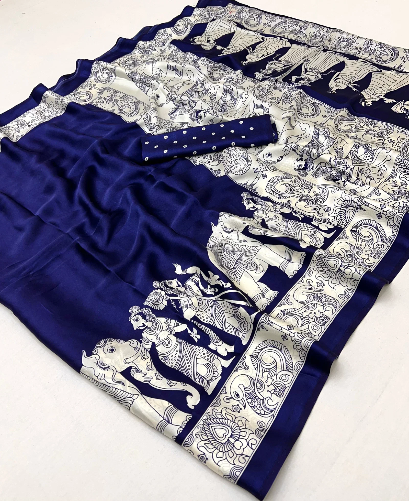 Pure Ajrakh 015 Modal Satin Ajrakh Printed Saree Collection