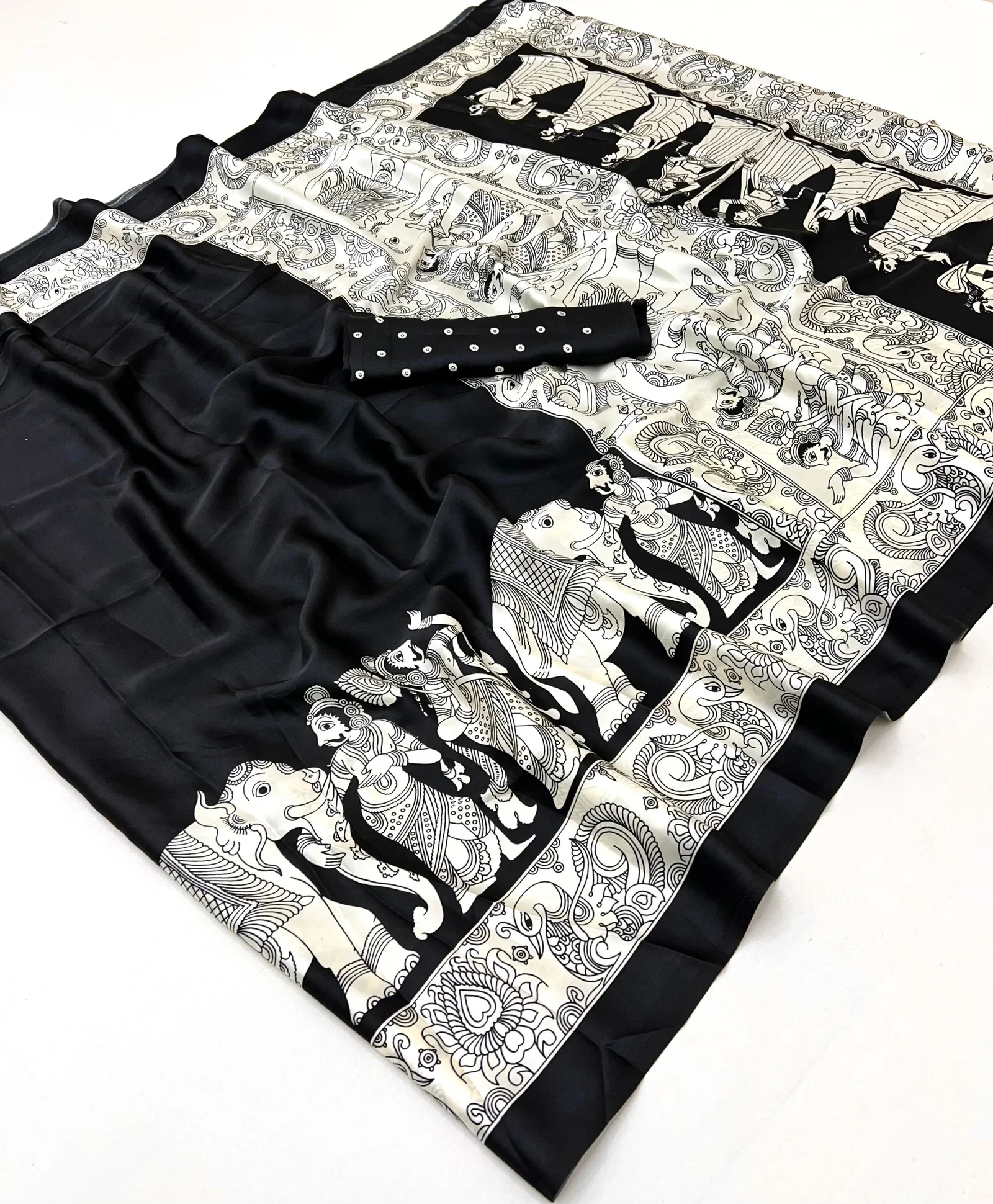 Pure Ajrakh 015 Modal Satin Ajrakh Printed Saree Collection