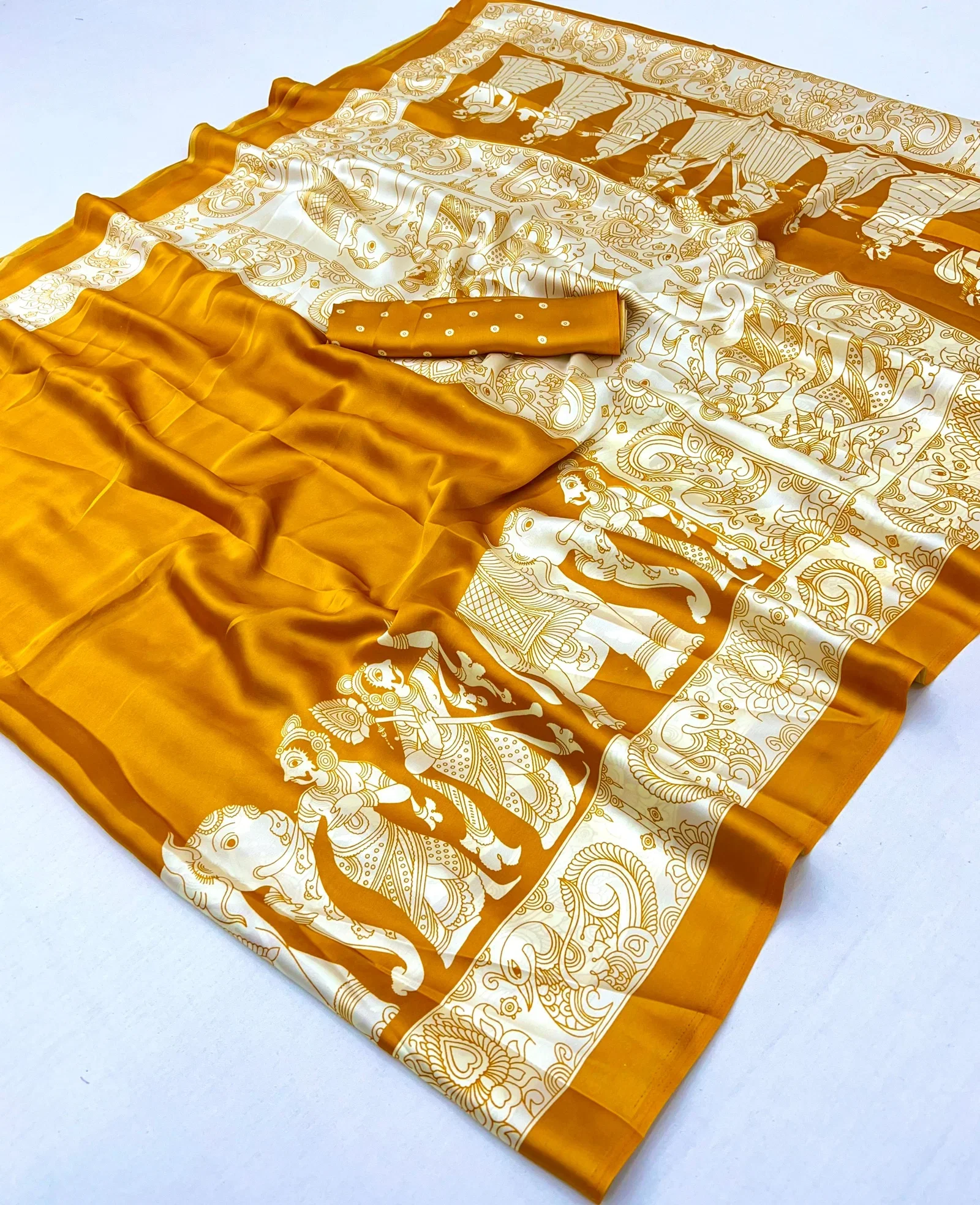 Pure Ajrakh 015 Modal Satin Ajrakh Printed Saree Collection
