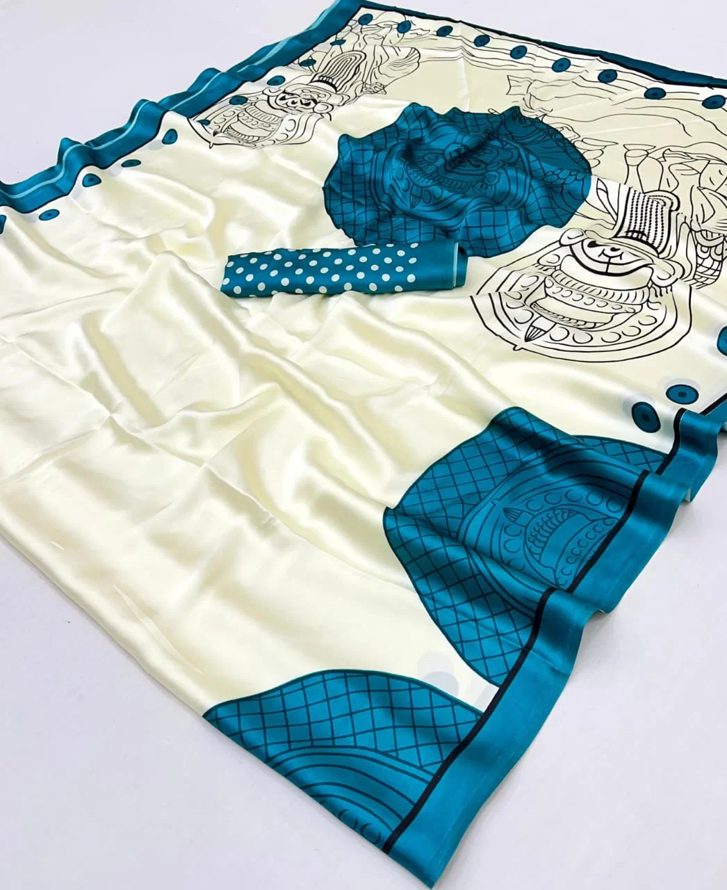 Pure Ajrakh 020 Modal Satin Ajrakh Printed Saree Collection