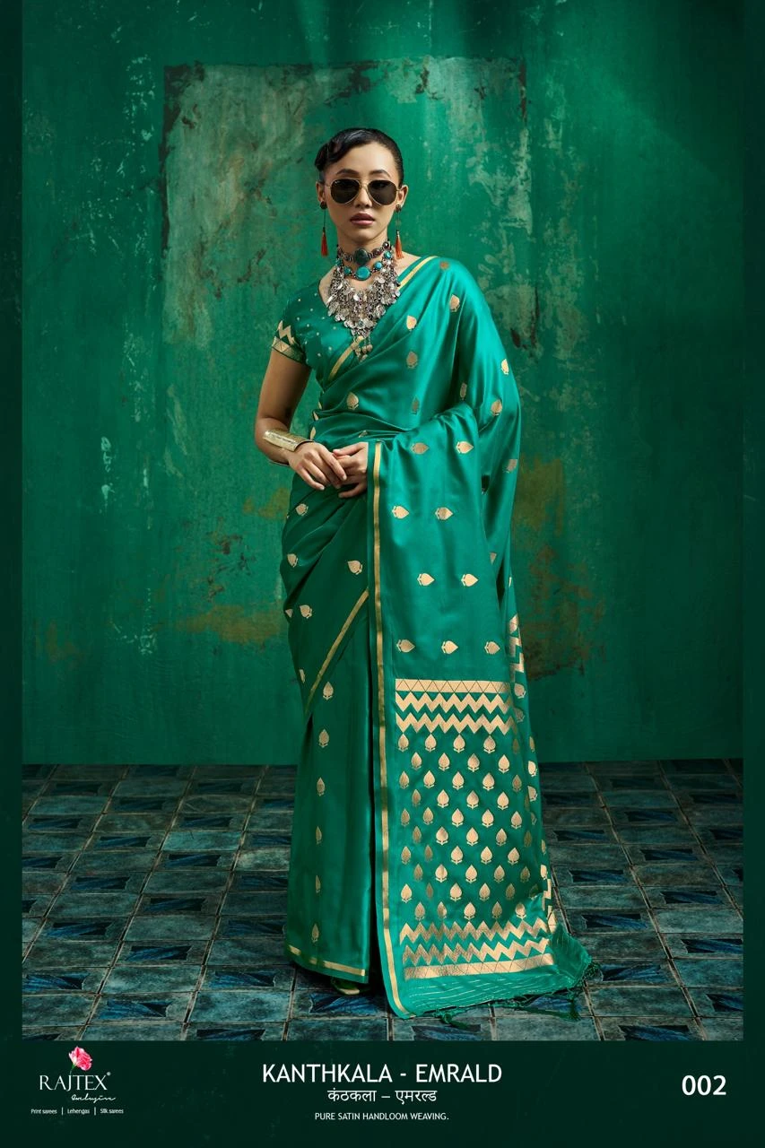 Rajtex Kanthkala Emrald Satin Weaving Saree Collection