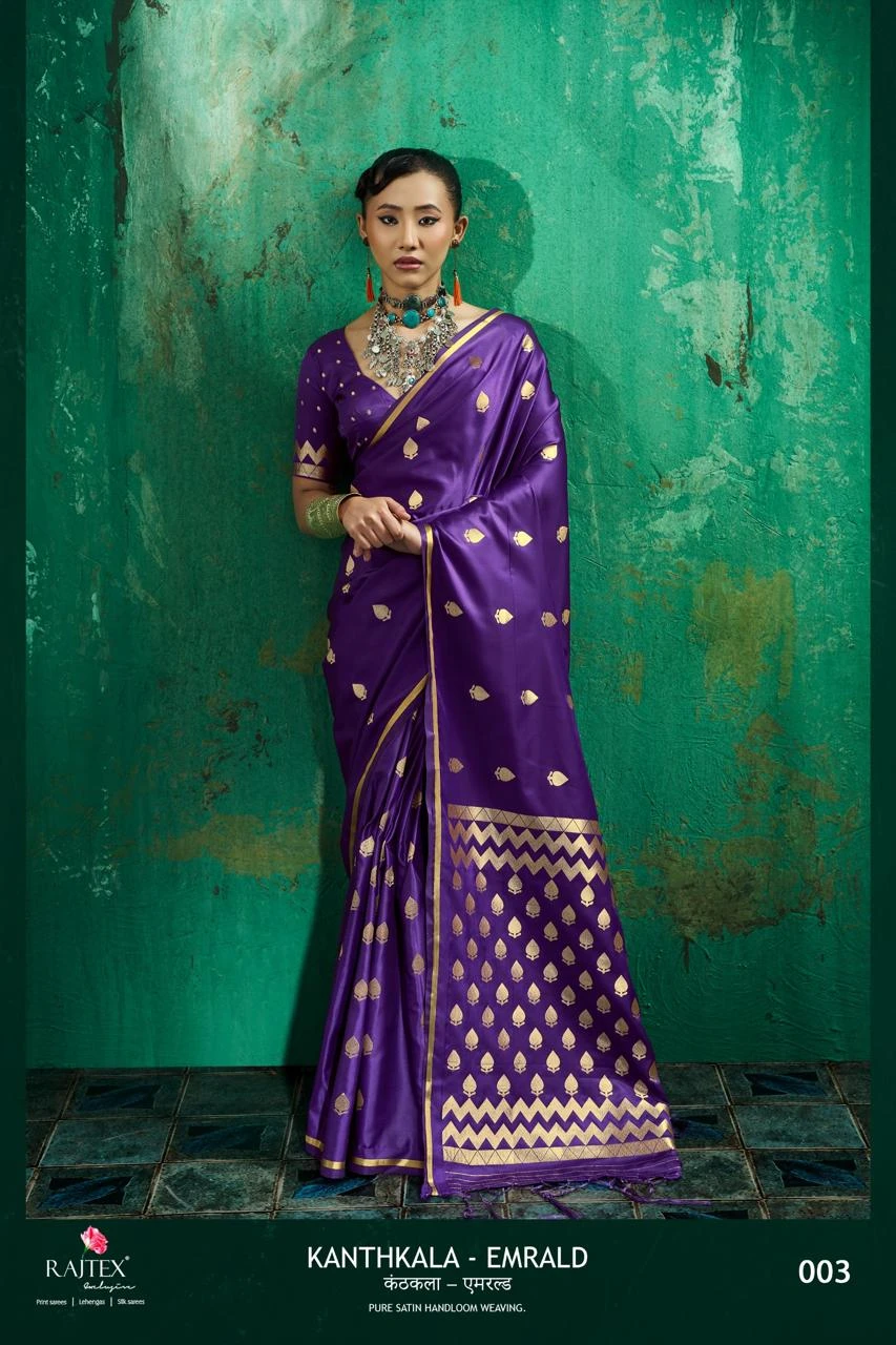 Rajtex Kanthkala Emrald Satin Weaving Saree Collection