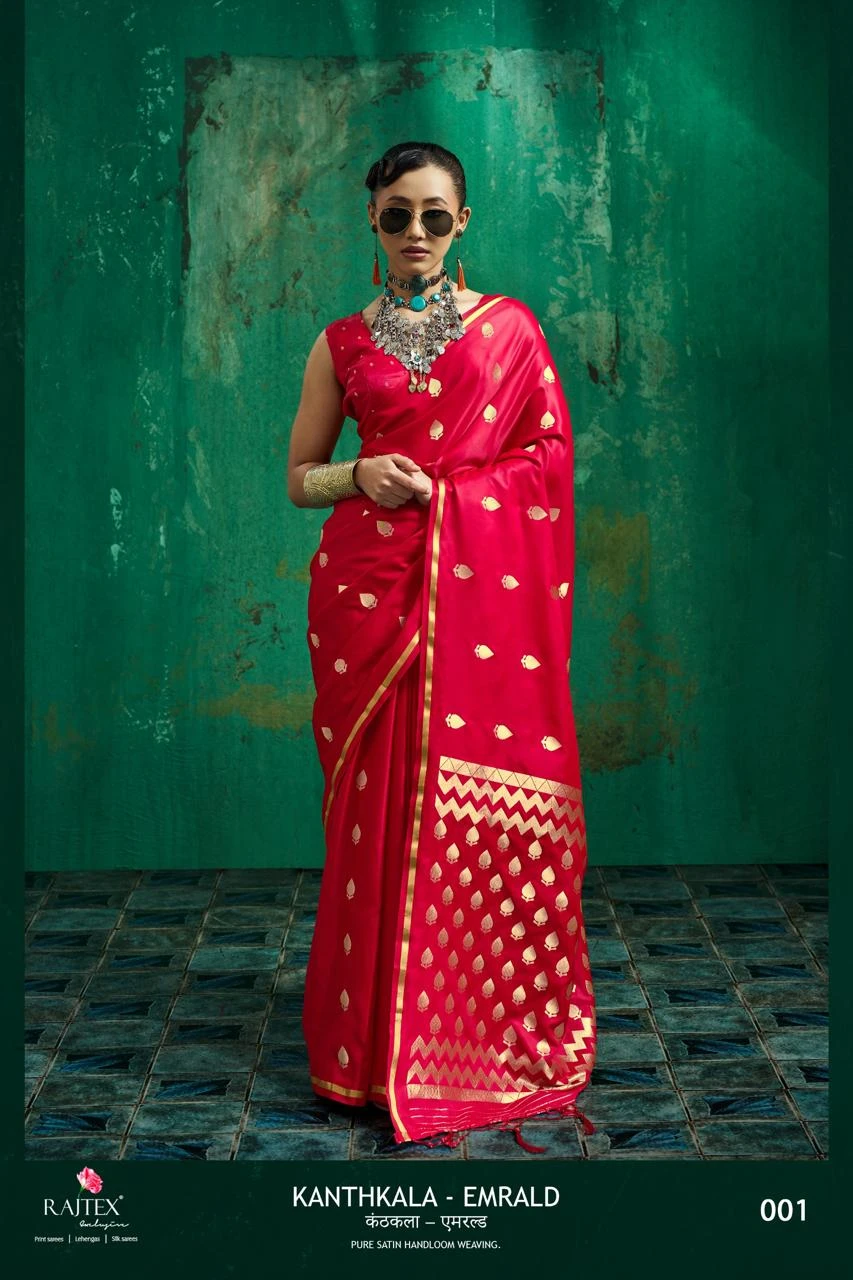 Rajtex Kanthkala Emrald Satin Weaving Saree Collection