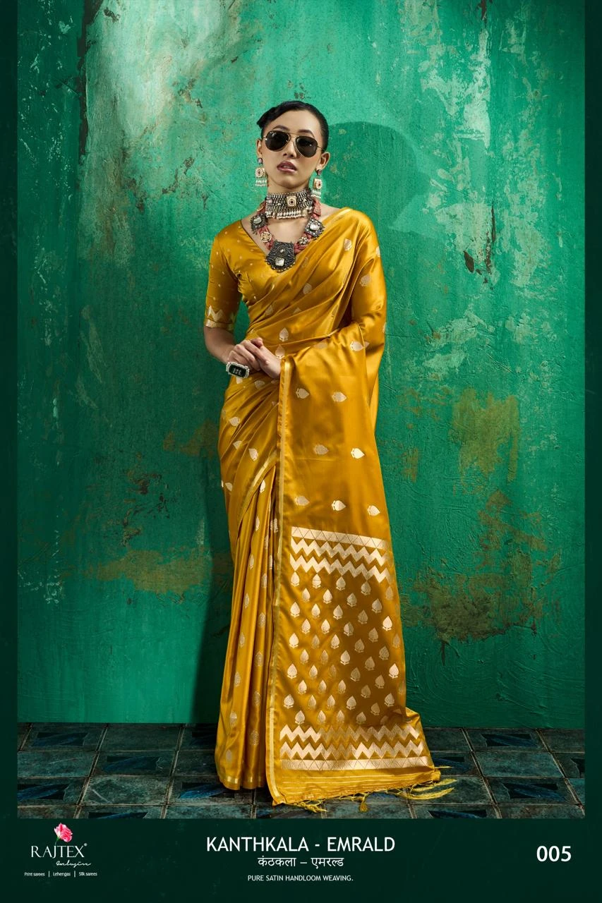 Rajtex Kanthkala Emrald Satin Weaving Saree Collection
