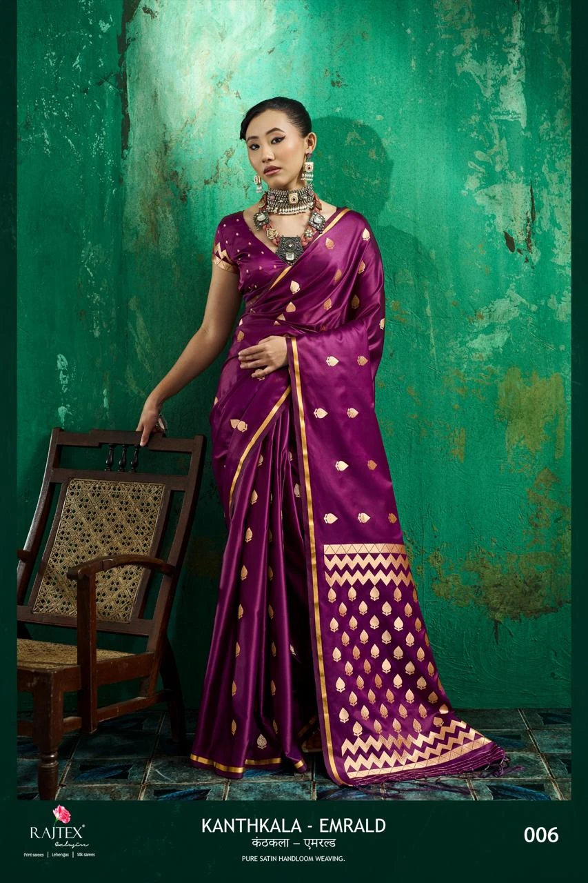 Rajtex Kanthkala Emrald Satin Weaving Saree Collection