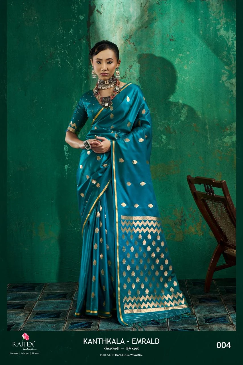 Rajtex Kanthkala Emrald Satin Weaving Saree Collection