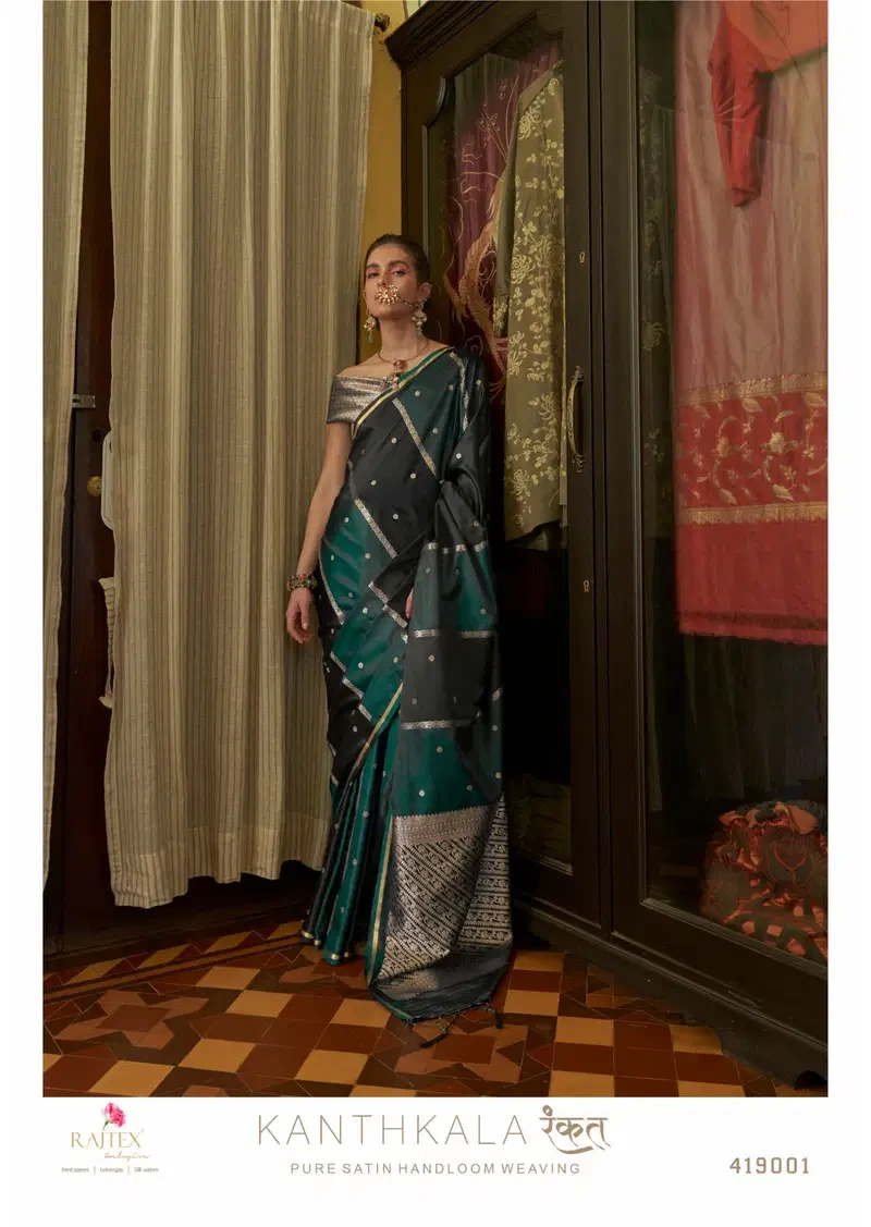 Rajtex Kanthkala Rangkat Satin Handloom Weaving Saree Collection