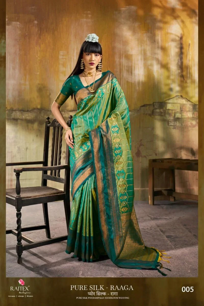 Rajtex Pure Silk Raaga Silk Pochampally Handloom Weaving Saree Collection