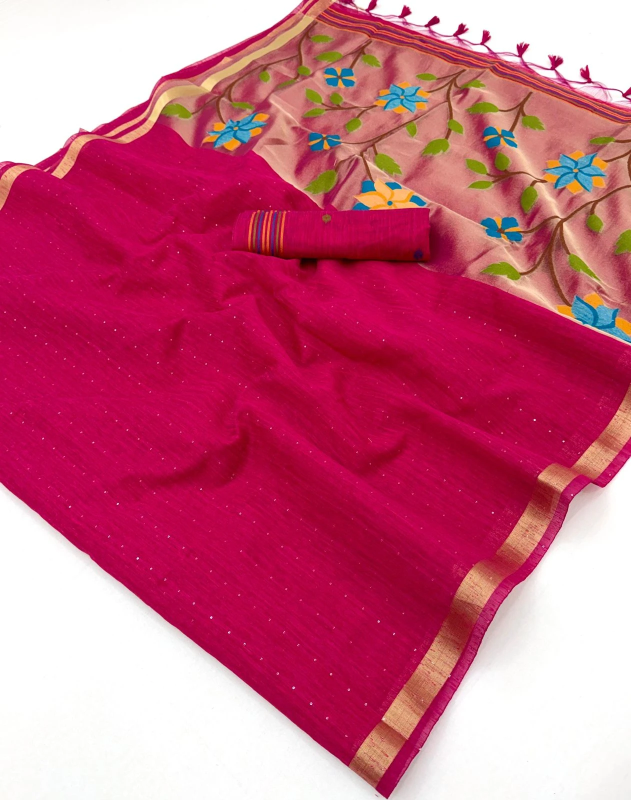 Rajtex Sitaara Munga Silk Handloom Weaving Saree