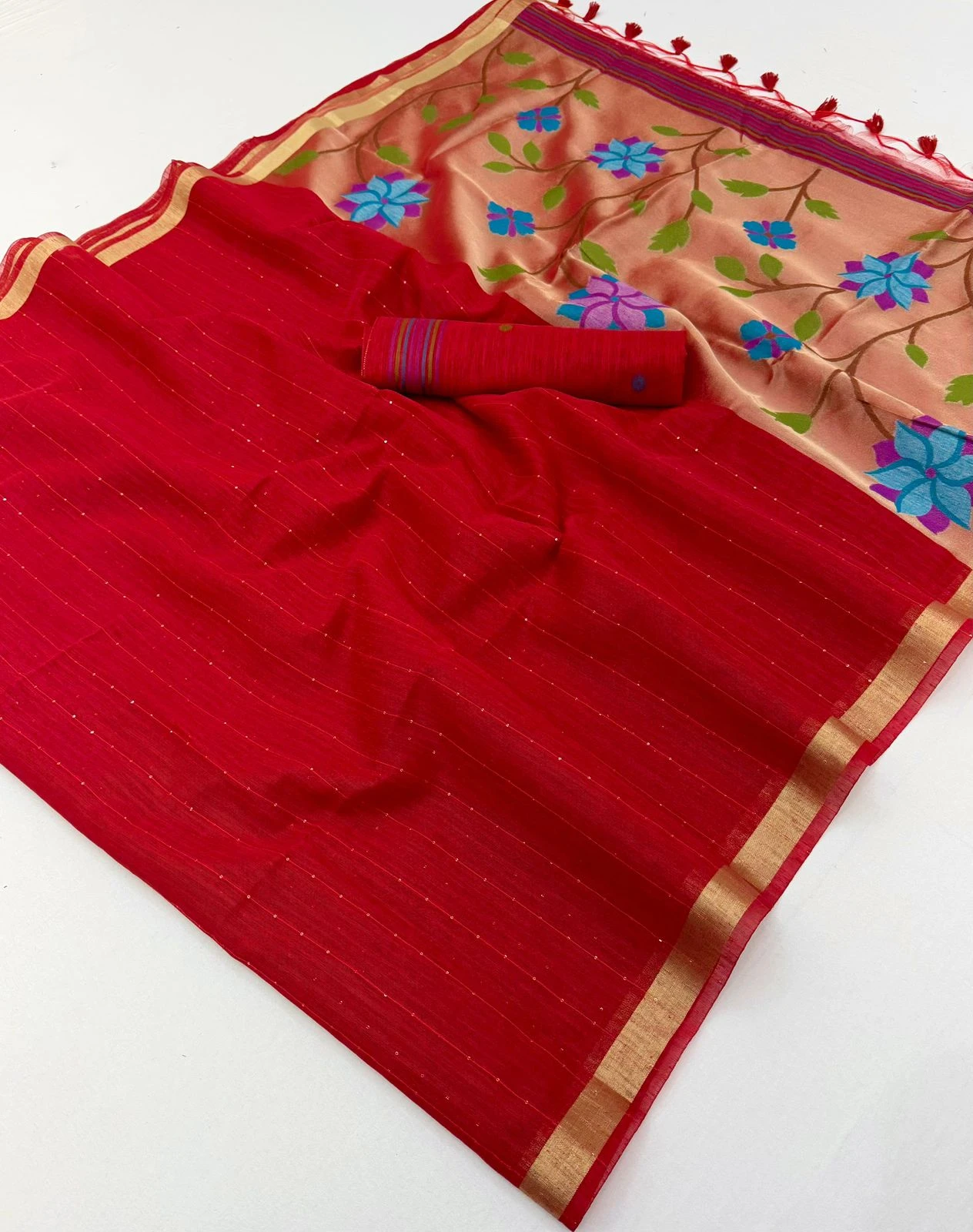 Rajtex Sitaara Munga Silk Handloom Weaving Saree