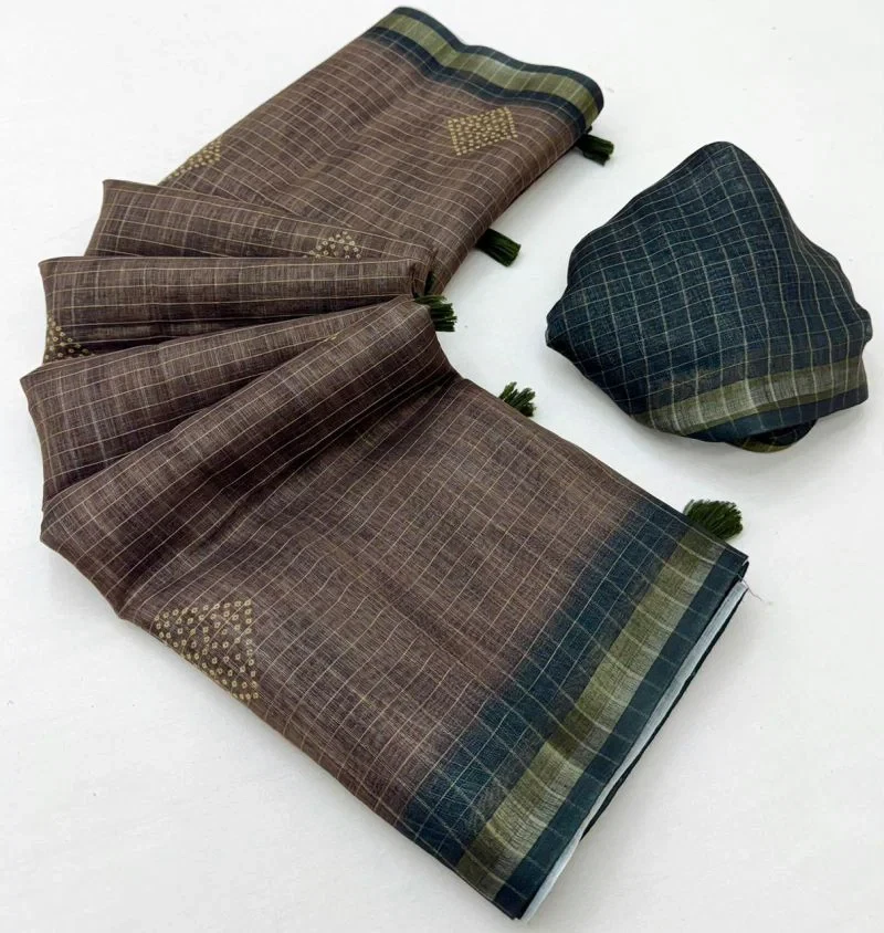 Rajyog Viona 1071 to 76 Pure Linen Zari Weaving Saree Collection