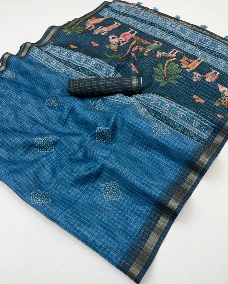 Rajyog Viona 1071 to 76 Pure Linen Zari Weaving Saree Collection