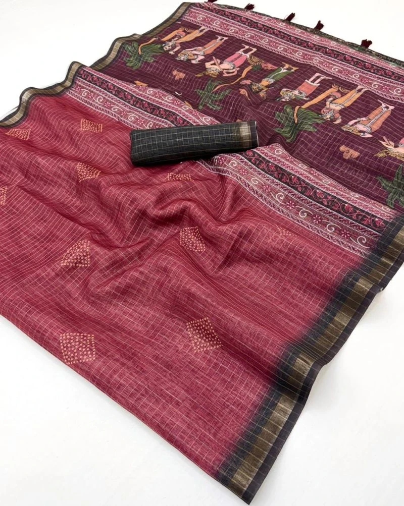 Rajyog Viona 1071 to 76 Pure Linen Zari Weaving Saree Collection