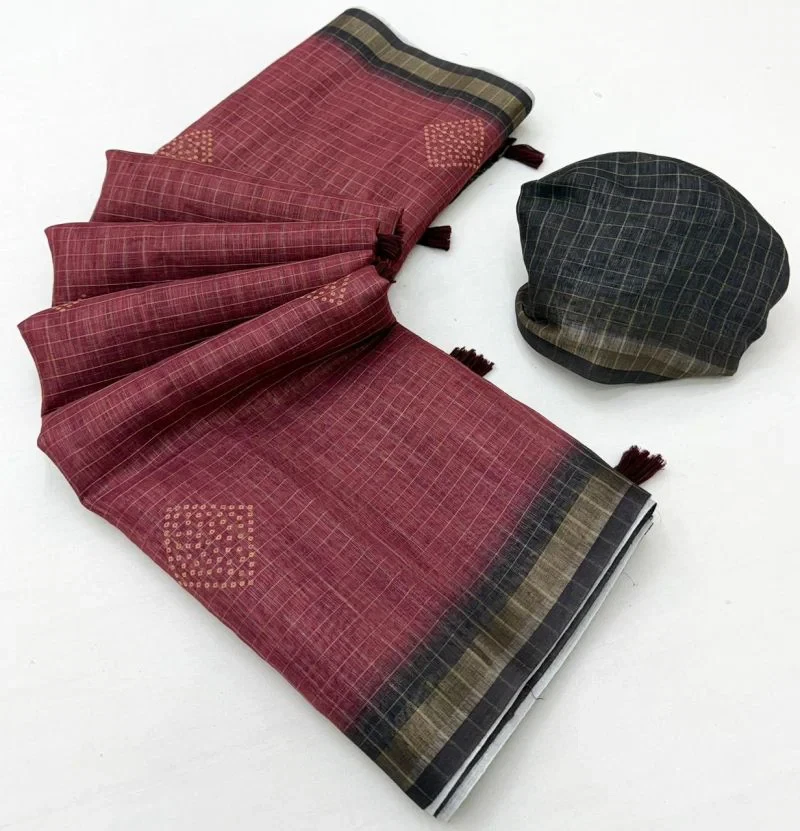 Rajyog Viona 1071 to 76 Pure Linen Zari Weaving Saree Collection