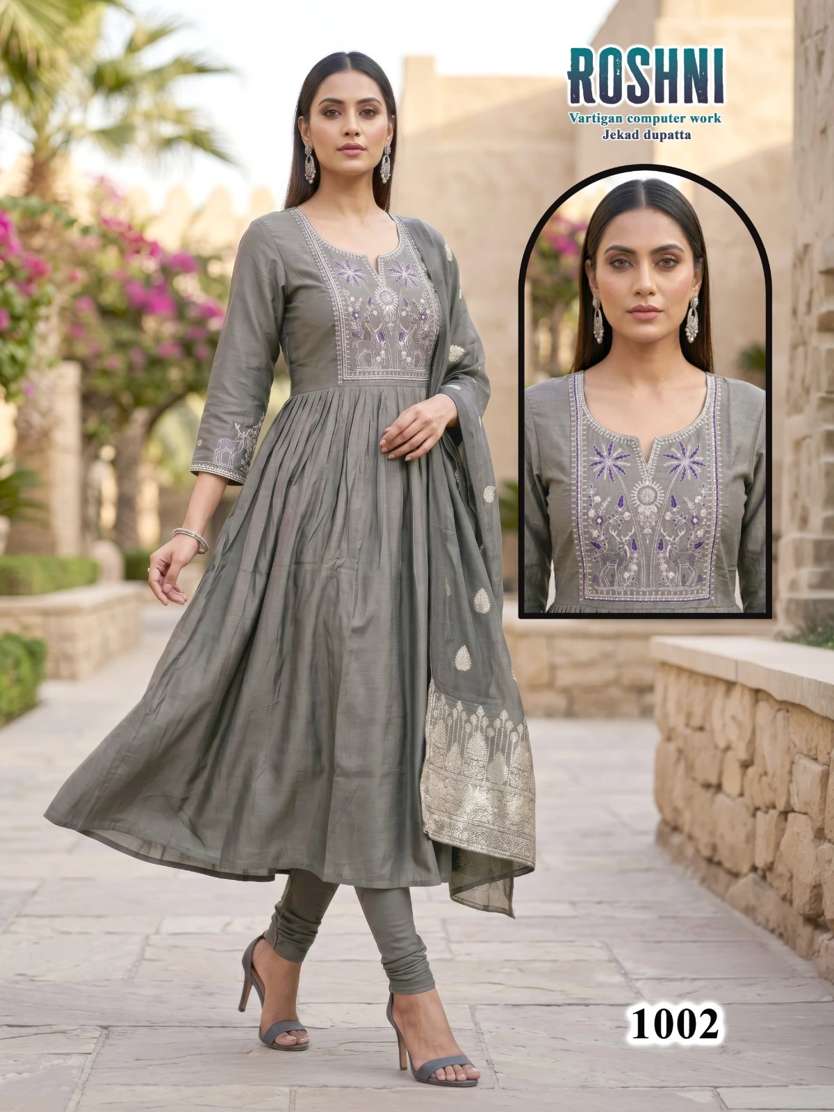 Roshni D No 1001 To 08 Embroidered Suit Collection