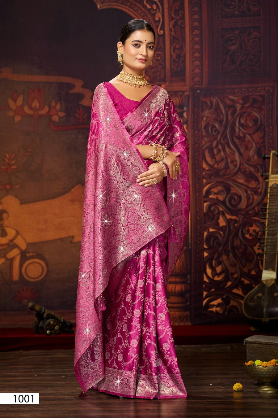 Saroj Aisha Satin Saroski Vol 1 Satin Silk Saree Collection