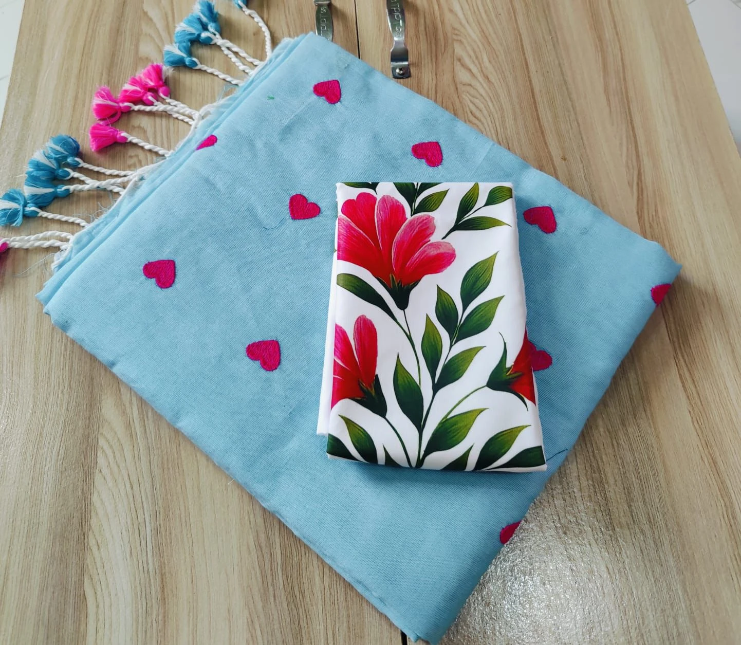 Sccf Hearts Khadi Cotton Embroidered Fancy Saree Collection
