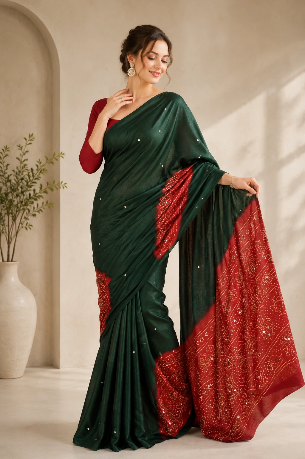 Sf Aks Gaji Silk Mirror Worked Saree Collection
