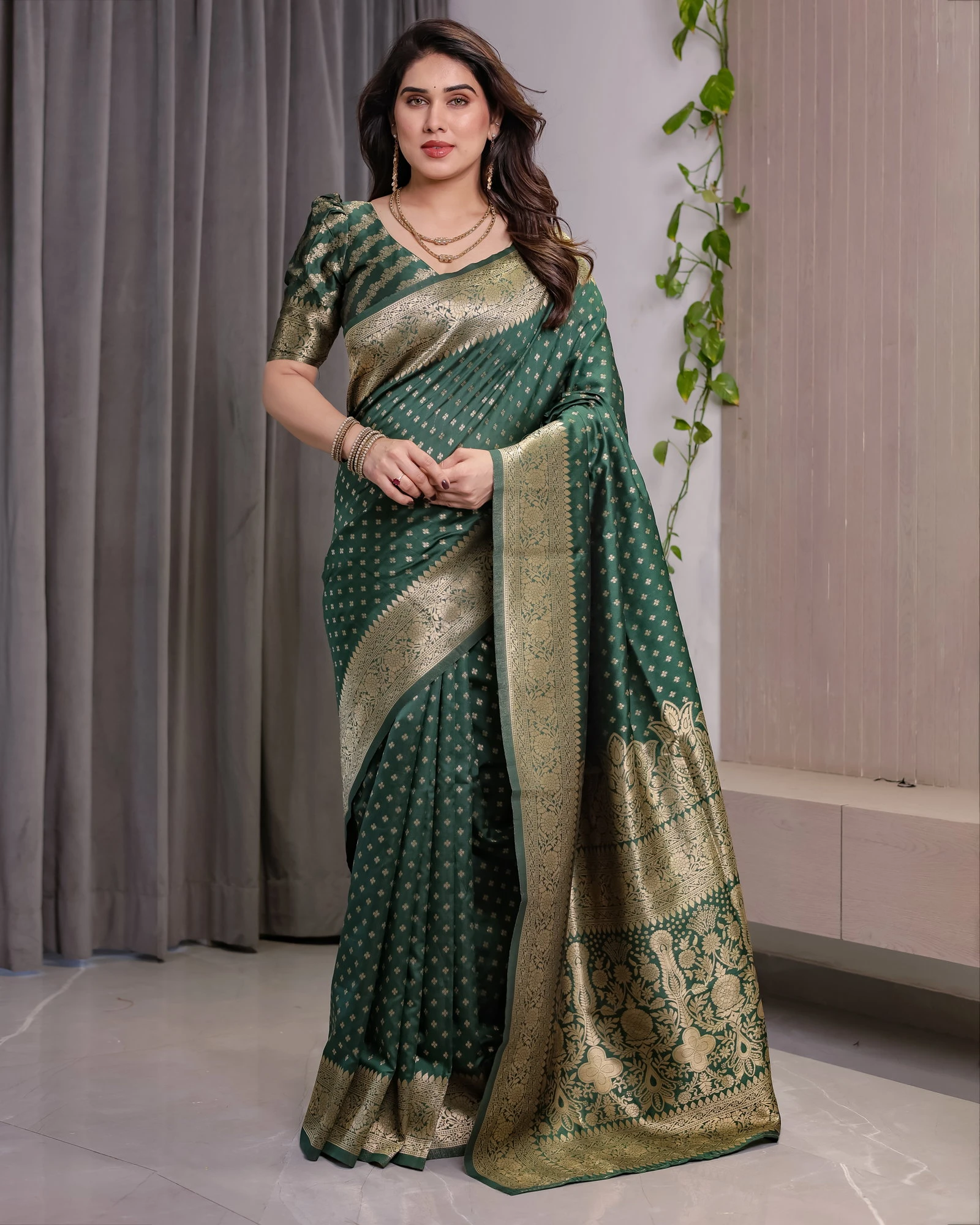 Sh Jcq 05 Lichi Silk Zari Woven Saree Collection