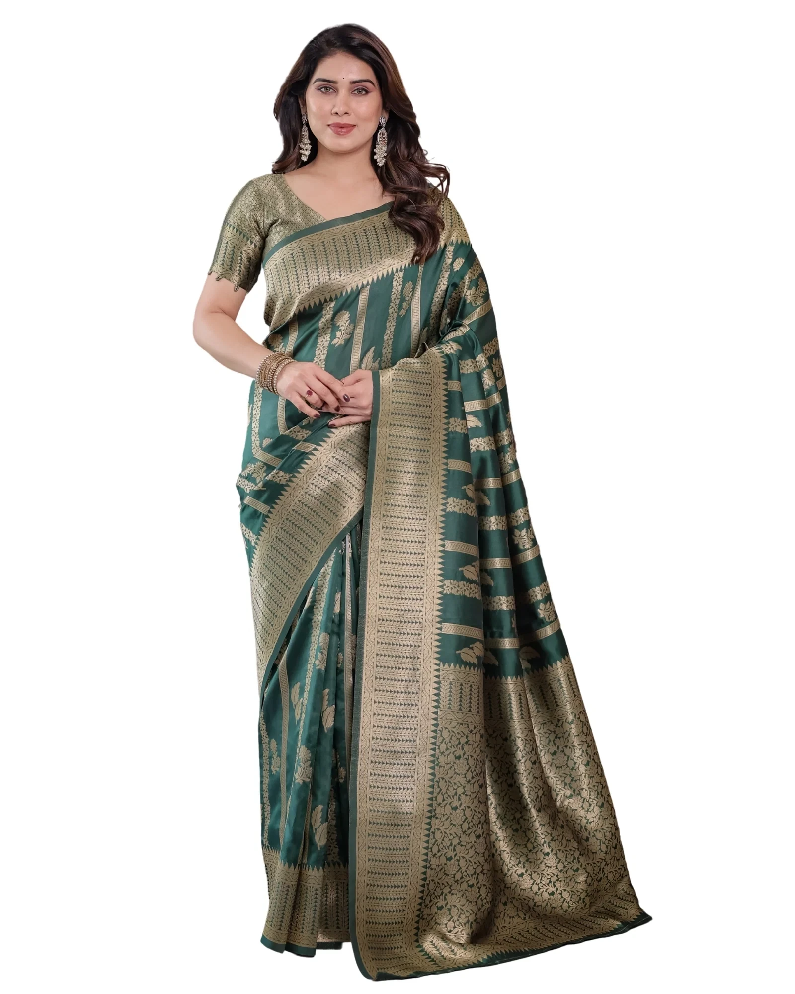 Sh Jcq 07 Soft Lichi Silk Zari Worked Saree Collection