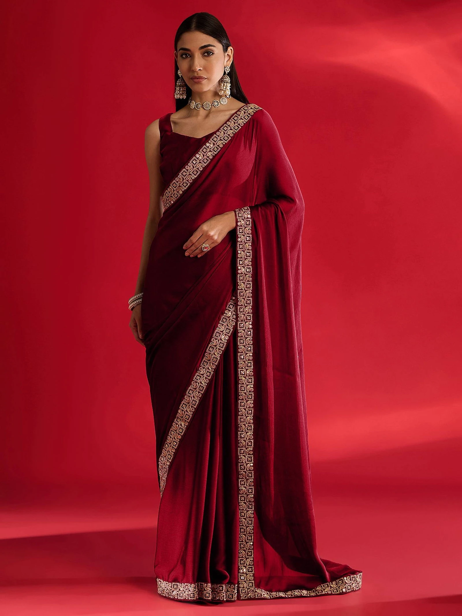 Shc Amira Rangoli Silk Embroidery Worked Saree Collection