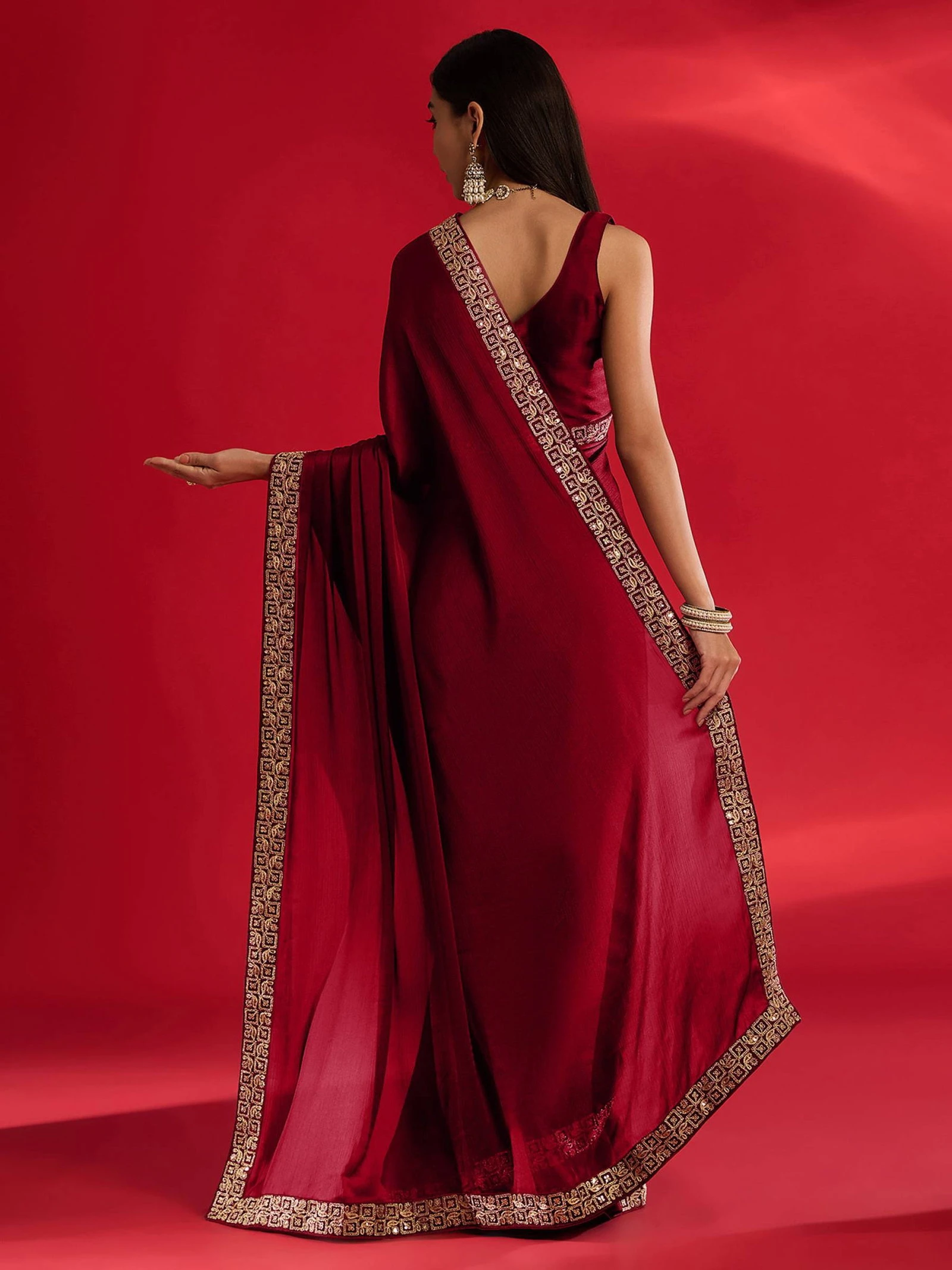 Shc Amira Rangoli Silk Embroidery Worked Saree Collection