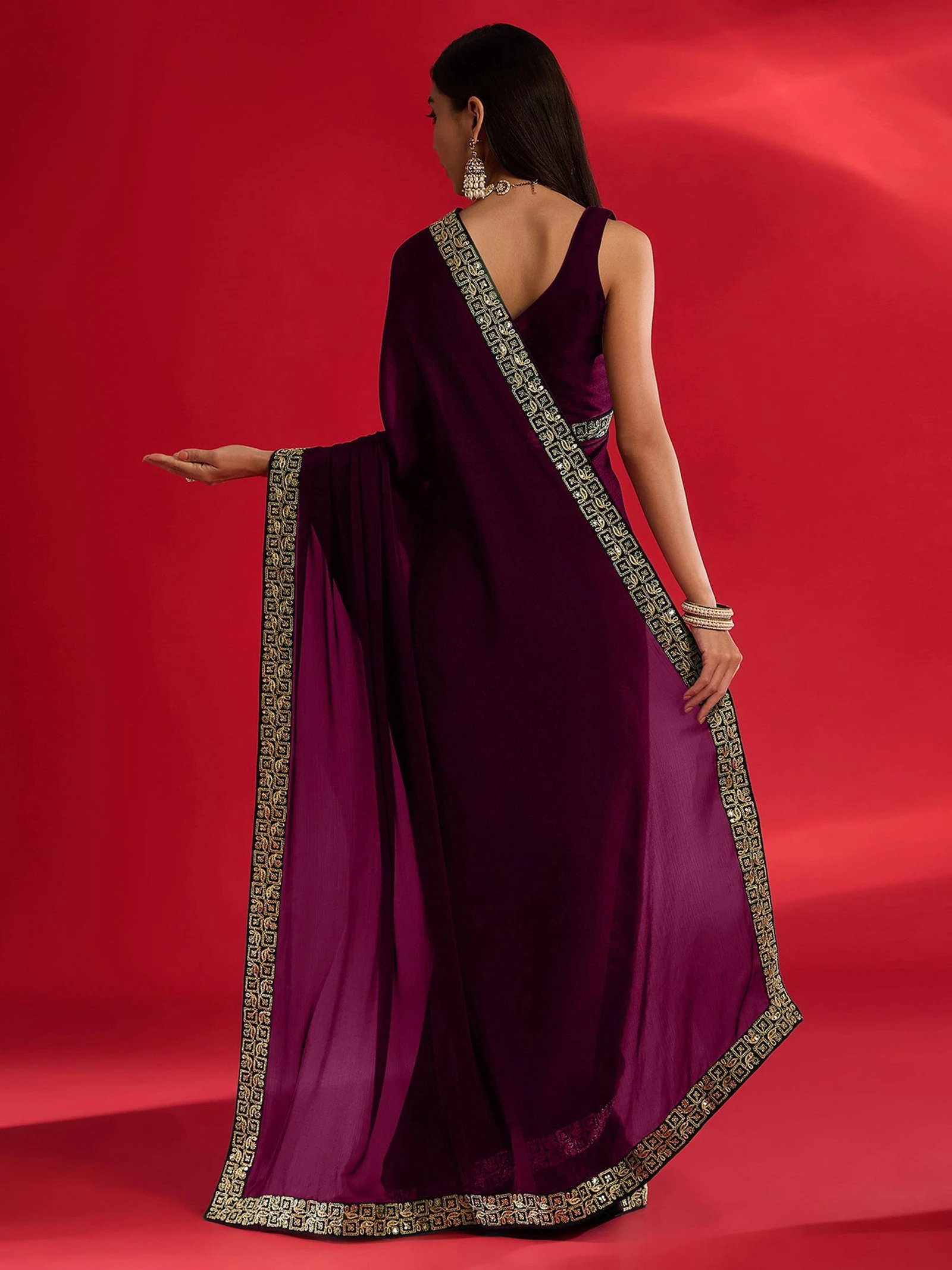 Shc Amira Rangoli Silk Embroidery Worked Saree Collection