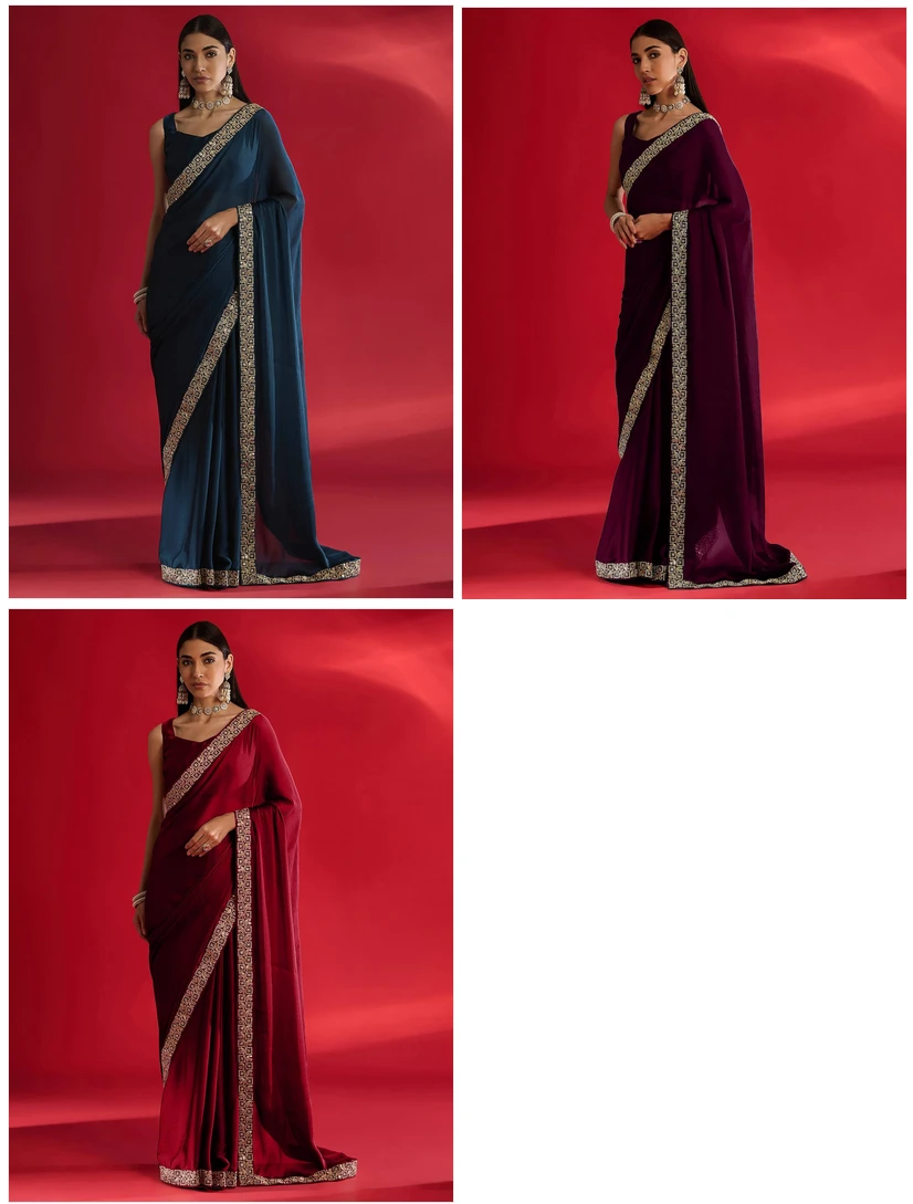 Shc Amira Rangoli Silk Embroidery Worked Saree Collection