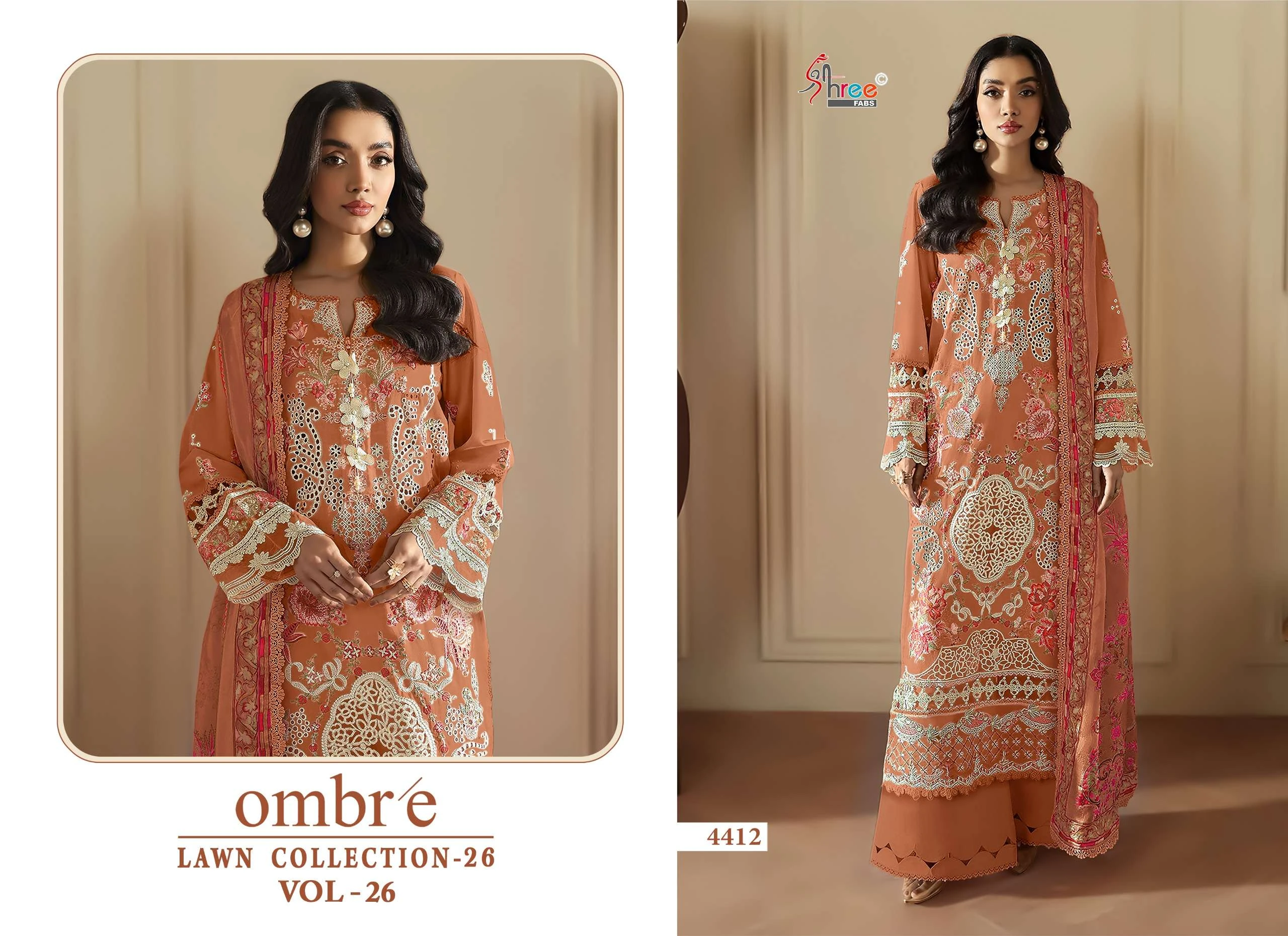 Shree Fab Ombre Lawn Collection 26 Vol 26