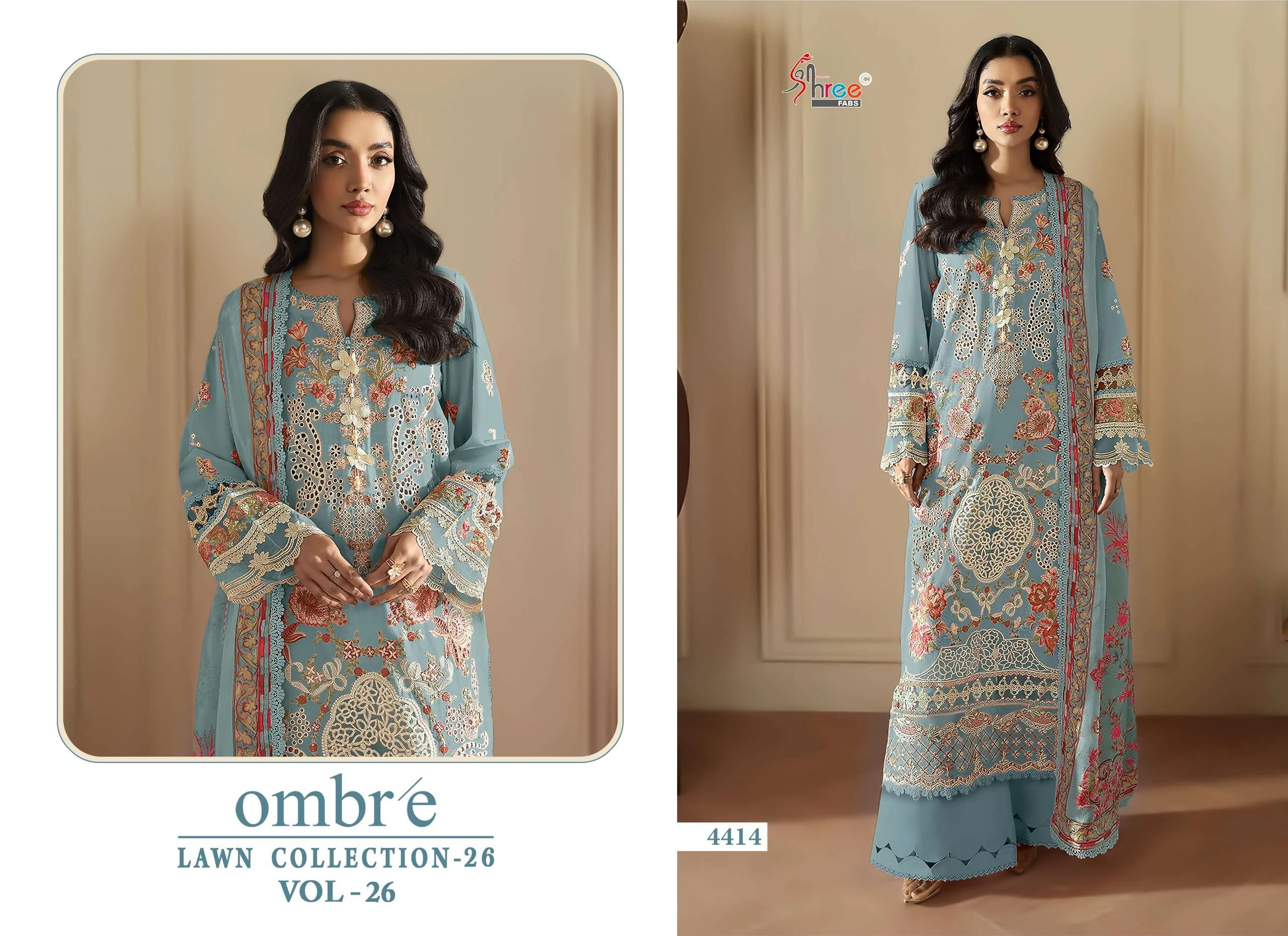 Shree Fab Ombre Lawn Collection 26 Vol 26