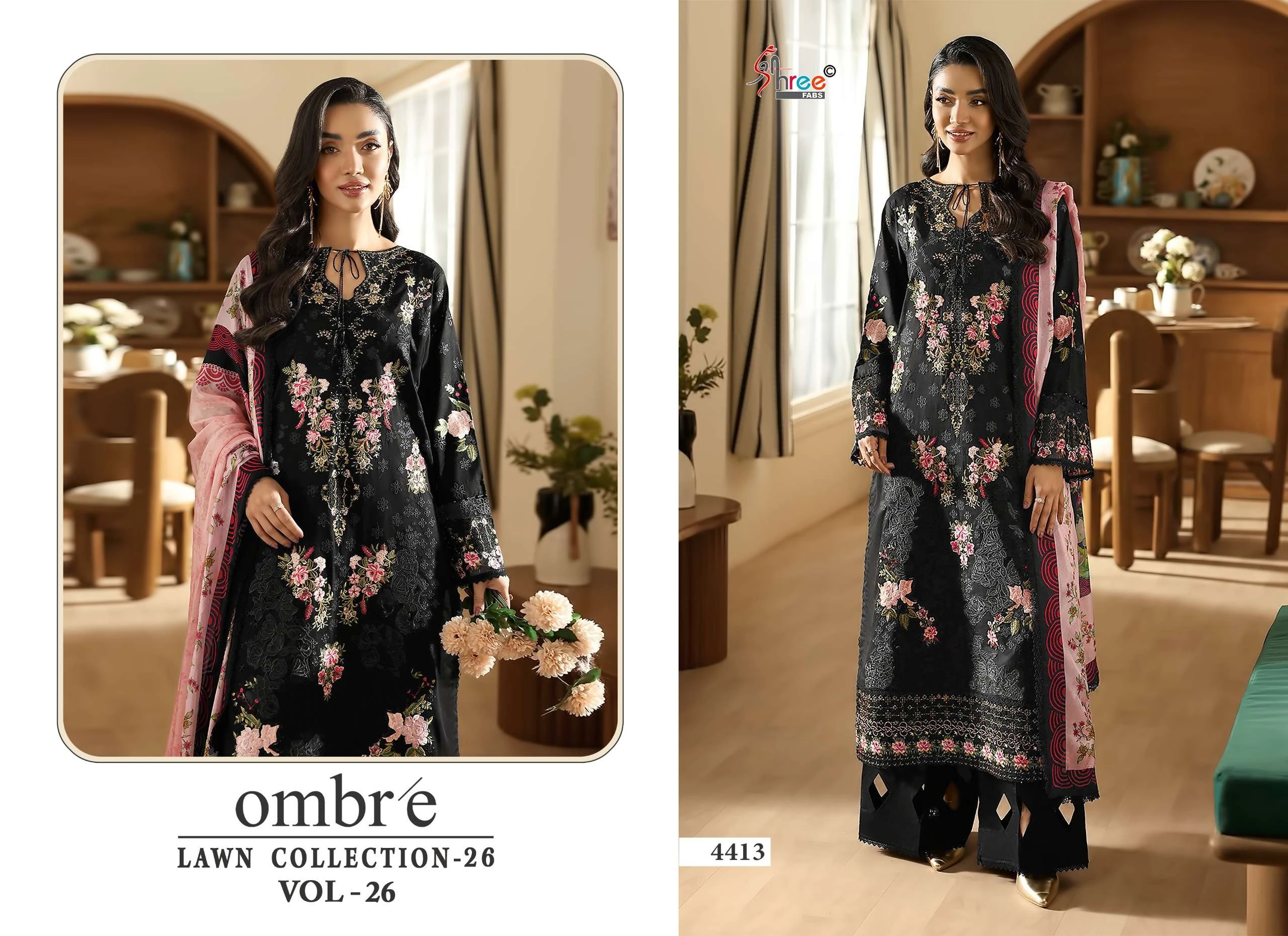 Shree Fab Ombre Lawn Collection 26 Vol 26