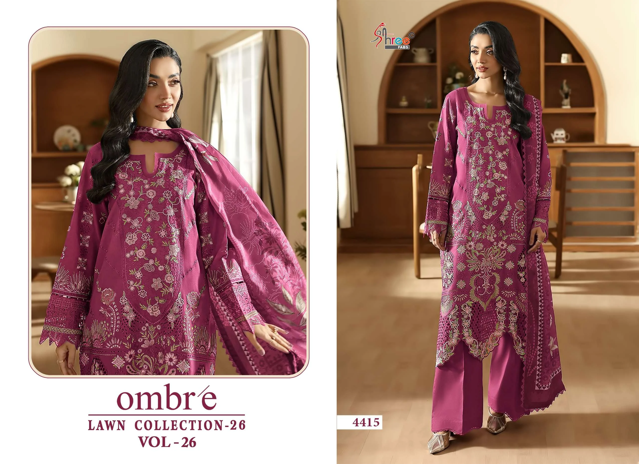 Shree Fab Ombre Lawn Collection 26 Vol 26