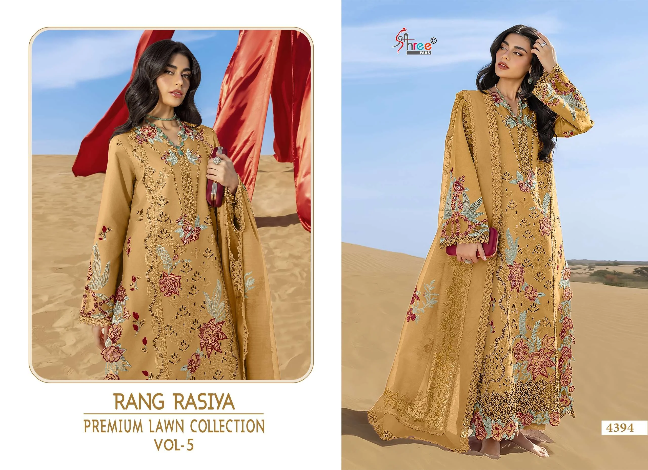Shree Fab Rang Rasiya Premium Lawn Collection Vol 5